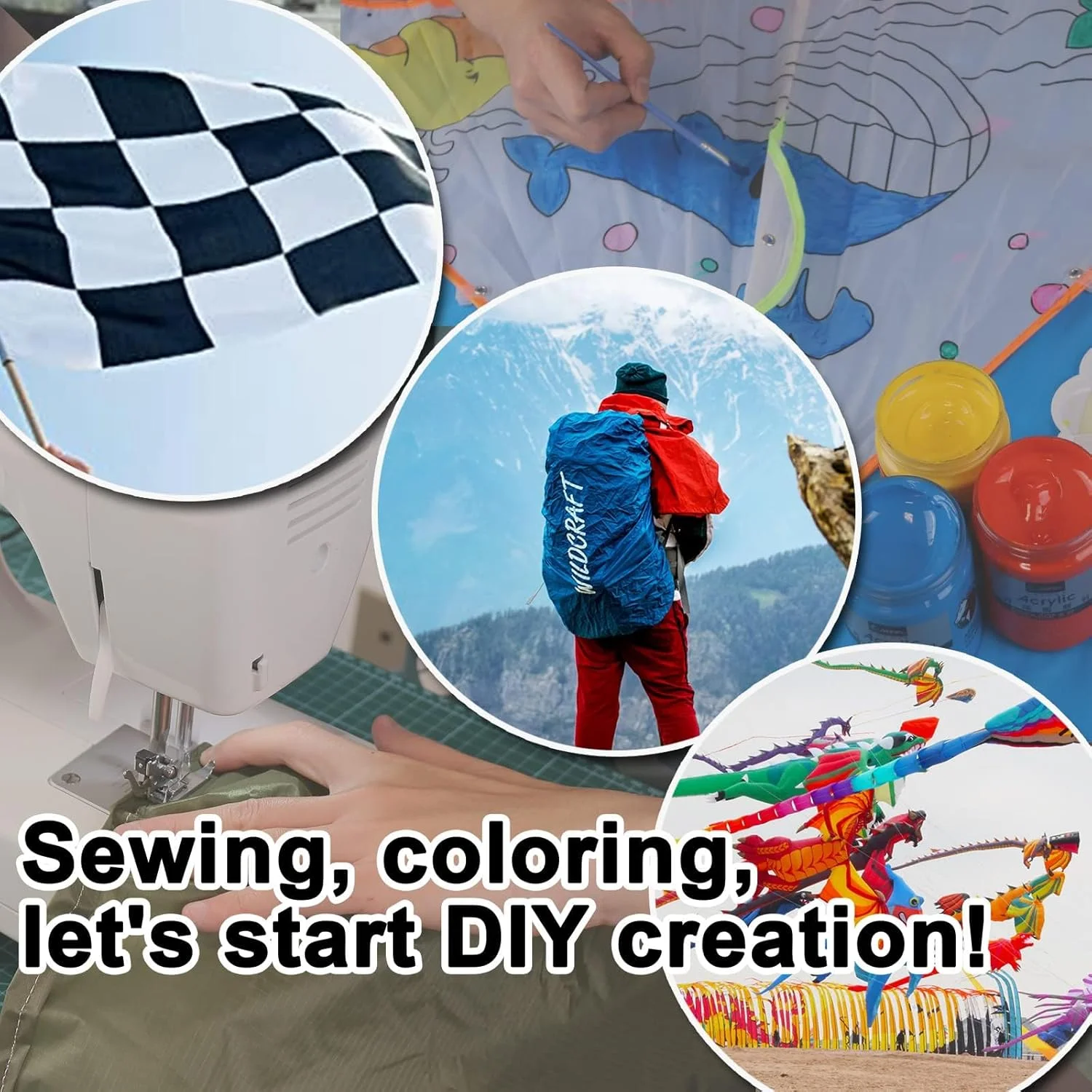 پارچه نایلونی ضد آب مشکی 9KM DWLIFE، پارچه نایلونی ریپ استاپ 40D، 152x99 سانتی متر، سبک وزن، پوشش PU، پارچه ضد هوا برای بادبادک، چادر، پرچم، کیف، روکش برزنت، پروژه های DIY