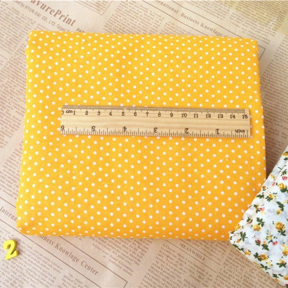 بسته پارچه ای 7 تکه ای نارنجی پنبه ای Junfamilee، پارچه های مربعی مناسب برای تکه دوزی، خیاطی، اسکرپ بوک، لحاف دوزی، طرح گلدار و خال خالی، پارچه مناسب برای کاردستی و سرگرمی، ابعاد پارچه 25cm x 25cm