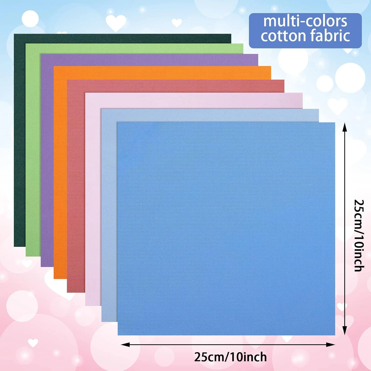 بسته 40 عددی پارچه های رنگ ثابت Macarrie - مربع های پارچه ای چند رنگ 10 × 10 اینچی برای لحاف دوزی، تکه دوزی، خیاطی و کاردستی (رنگ های زیبا)