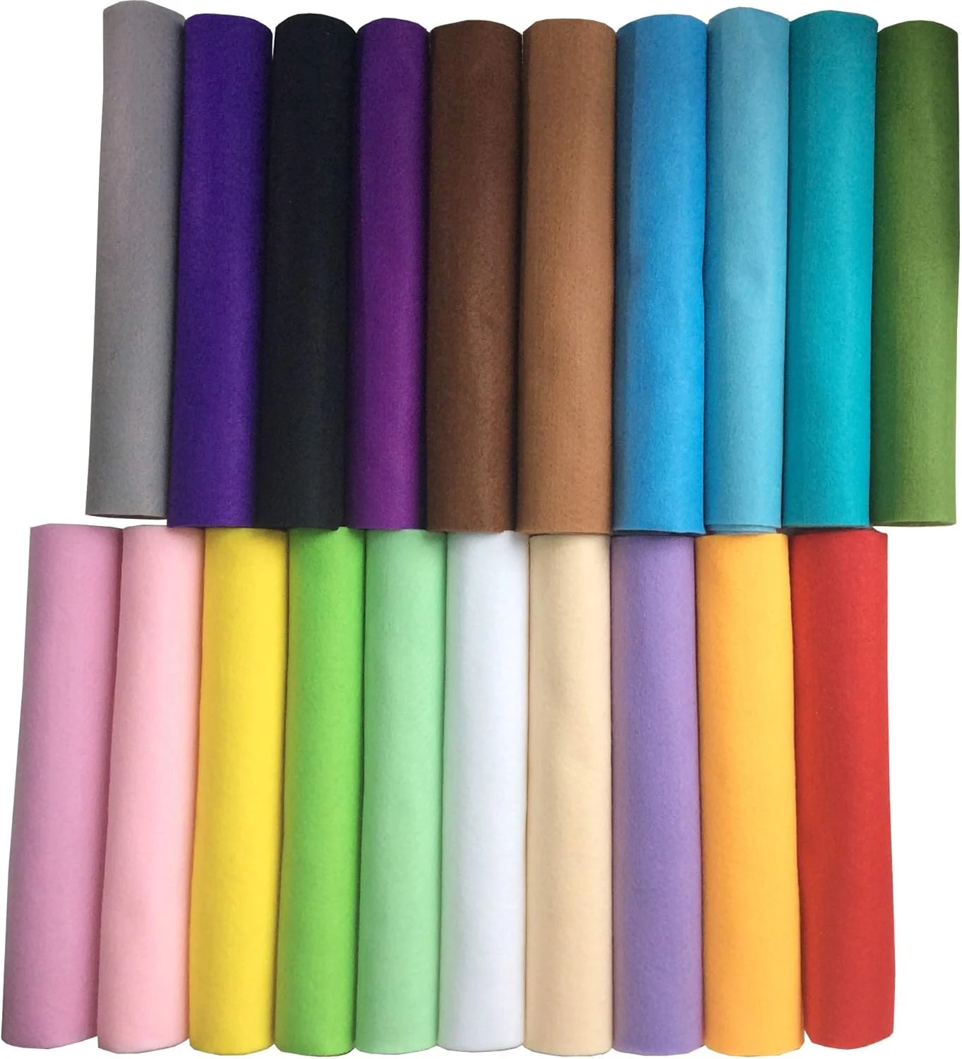 بسته 20 عددی پارچه نمدی نرم آکریلیک Longshine-us، سایز 30cm x 20cm با ضخامت 1.4mm، مناسب برای تکه دوزی، خیاطی، کارهای دستی و هنری، رنگ های متنوع