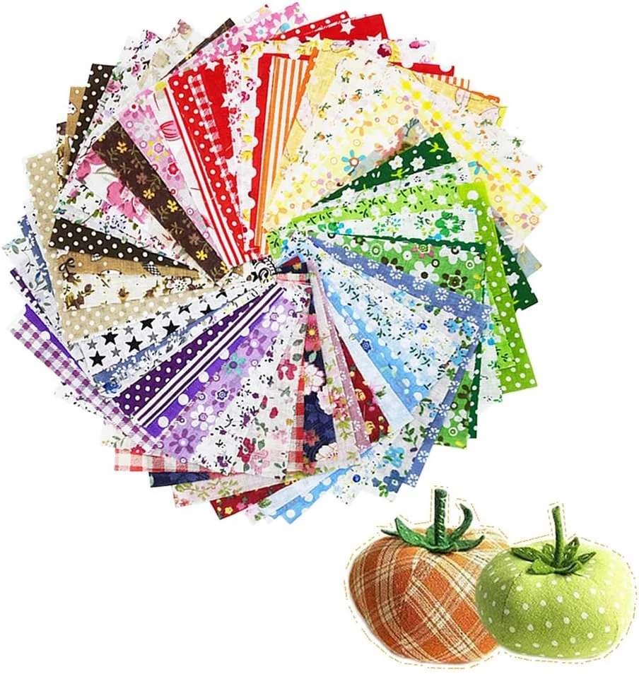 هاووکی بسته 60 عددی پارچه های مربعی طرح دار مناسب تکه دوزی، خیاطی و ساخت کاردستی، سایز 10x10 سانتی متر