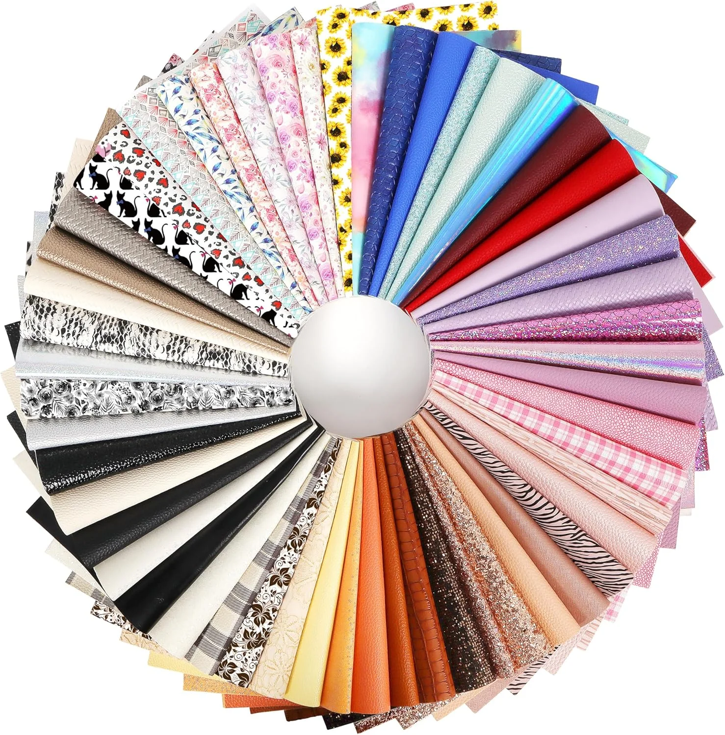 لاتوفان 30 تکه چرم مصنوعی رنگارنگ تصادفی 20x15 سانتی متر، طرح های مختلف، بافت دانه دار اکلیلی ترکیبی، طرح پلنگی برجسته، چرم رنگی چاپی برای ساخت گوشواره، پاپیون مو و صنایع دستی DIY