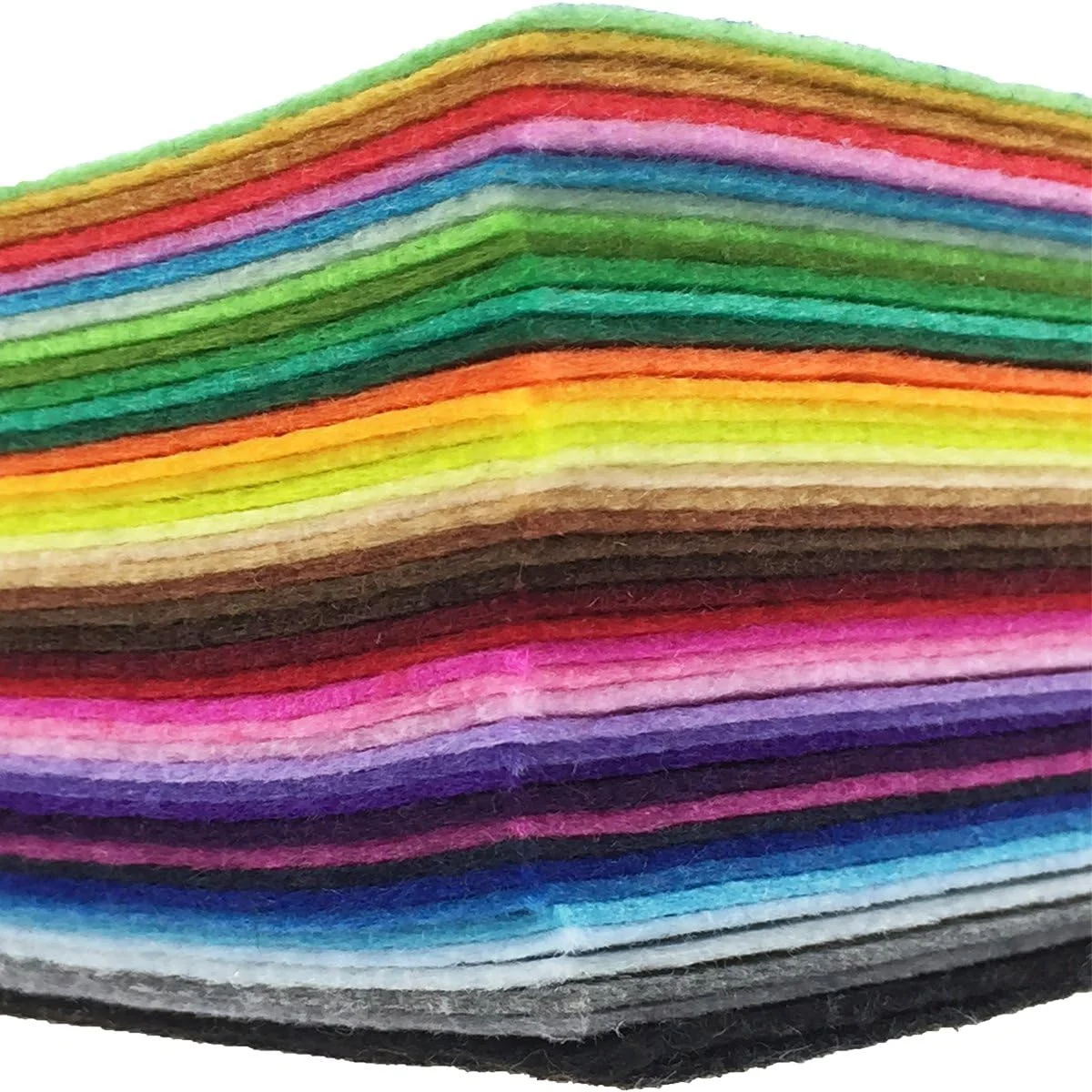 فlic-flac بسته 42 عددی پارچه نمدی A4 در 42 رنگ مختلف، سایز 20cm*30cm مناسب برای تکه دوزی و کارهای هنری DIY