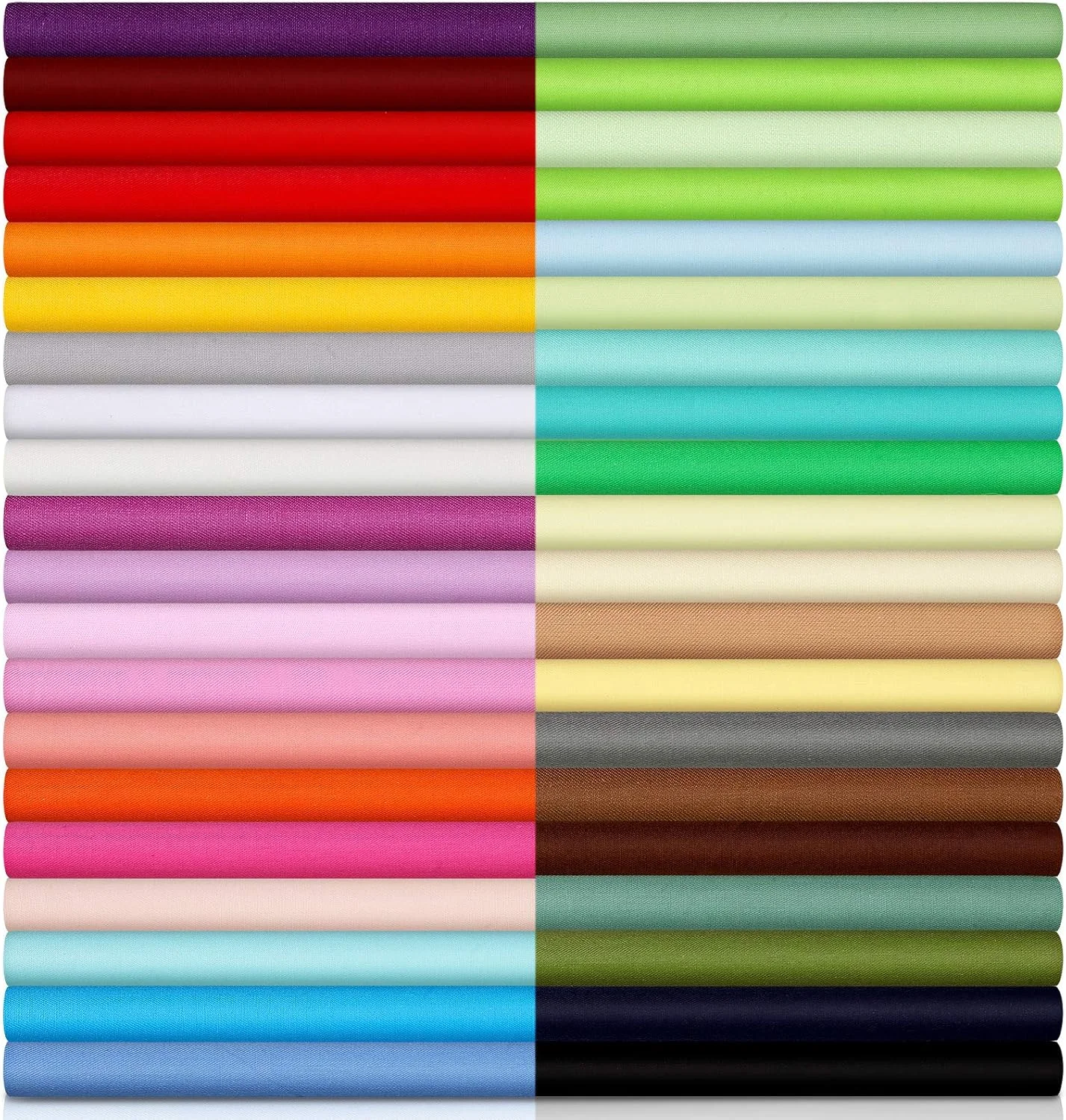 Macarrie 40 Piece Solid Color Fabric Bundles - 10 x 10 Inch Multi-Color Fabric Squares for Quilting, Patchwork, Sewing & Craft (Classic Color)