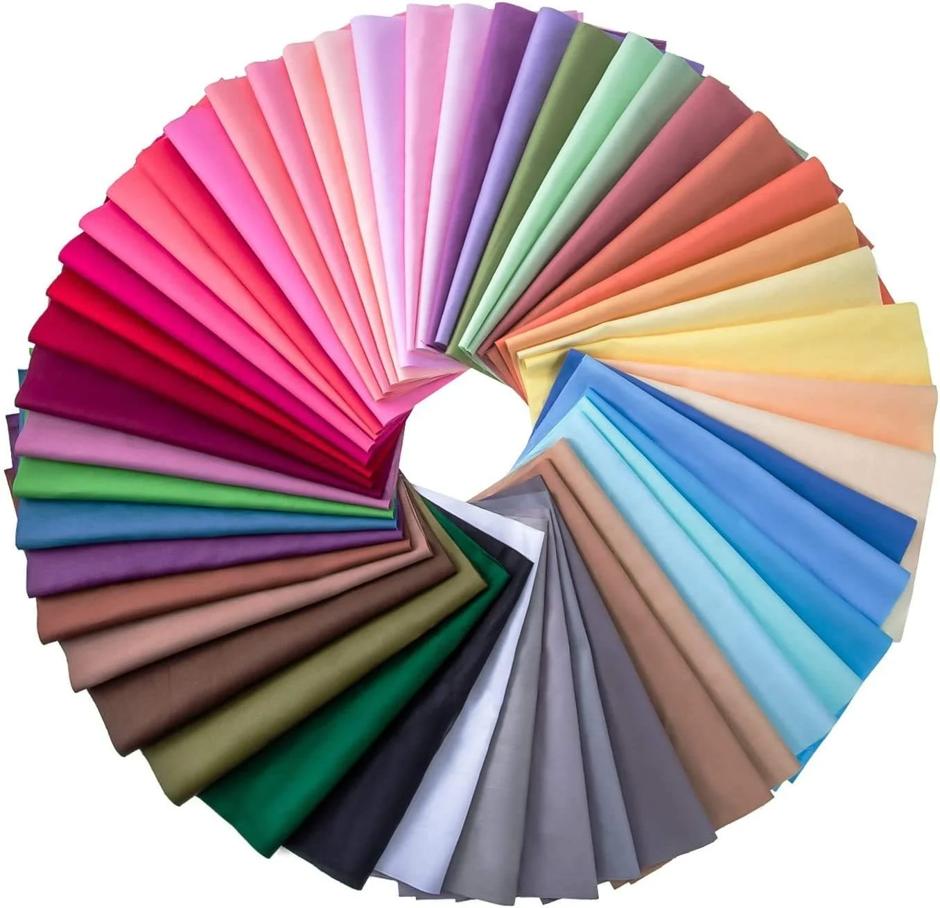 Mudder 50 Pieces Multi-Colors Fabric Patchwork Mixed Squares Bundle Sewing Quilting Craft, 50 Colors (25 x 25 cm)
