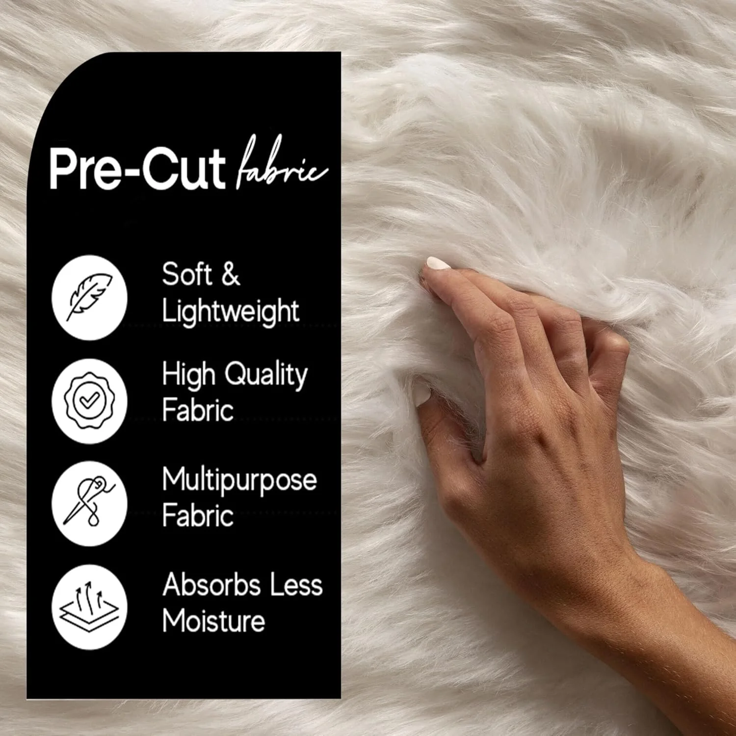 FabricLA Shaggy Faux Fur Fabric - 10" X 10" Inches Pre-Cut - Use Fake Fur Fabric for DIY, Craft Fur Decoration, Fashion Accessory, Hobby - Black FabricLA Shaggy Faux Fur Fabric - 10" X 10" Inches Pre-Cut - Use Fake Fur Fabric for DIY, Craft Fur Decoration, Fashion Accessory, Hobby - Black