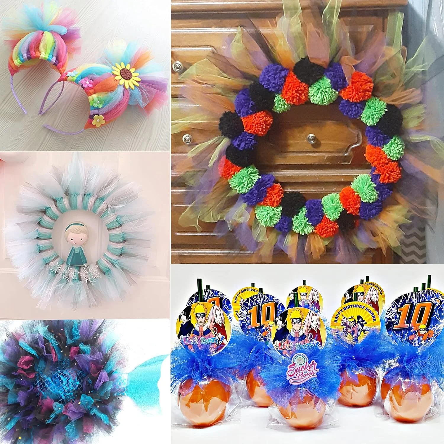 رول تور ایکوشو در 14 رنگ، عرض 15 سانتی متر، طول 22.8 متر، تور رنگین کمانی مناسب ساخت دامن توتو، پاپیون هدیه، تزئینات جشن عروسی