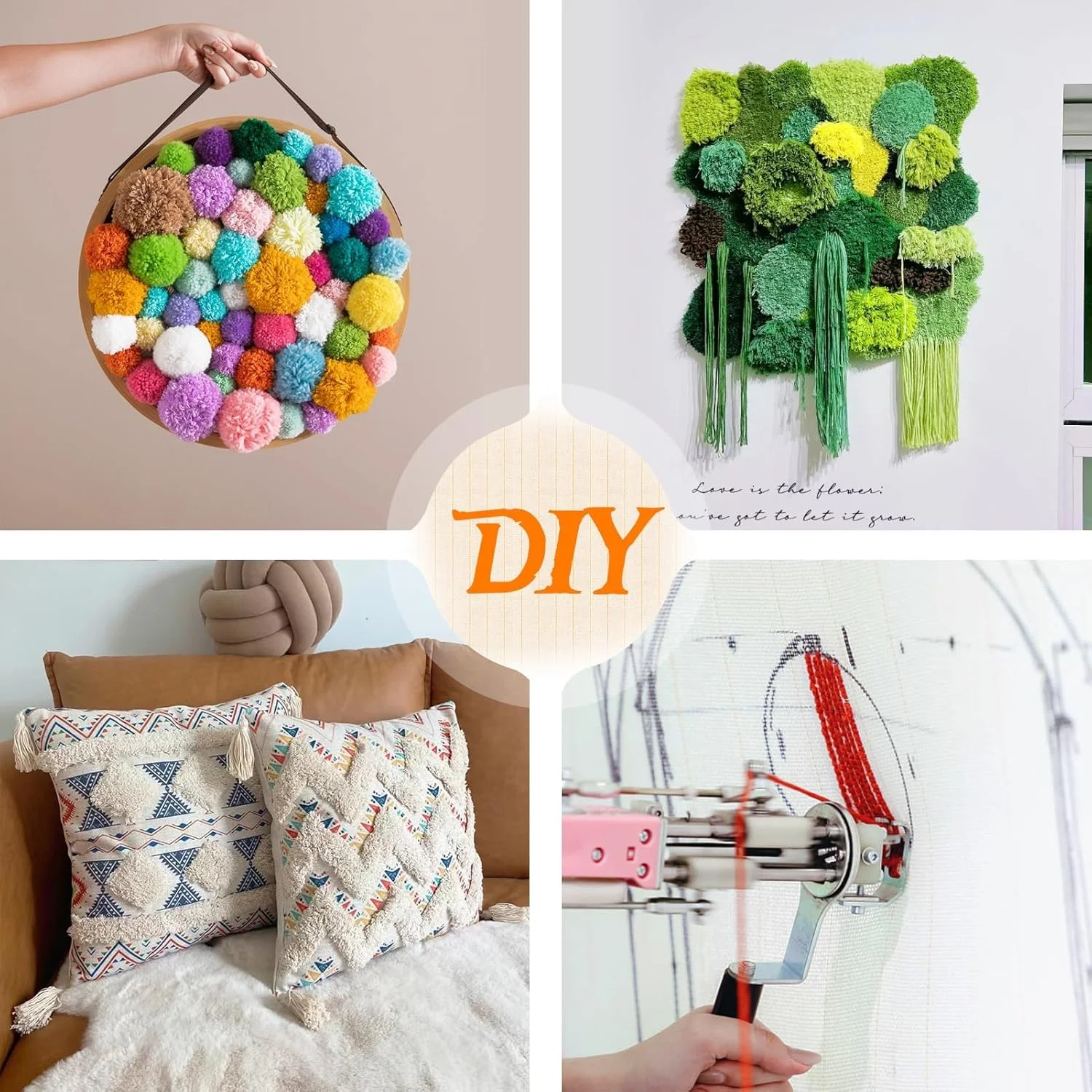 پارچه تافتینگ TERRIFI برای تفنگ تافتینگ DIY، پارچه راهب بزرگ 100 x 100 سانتی متری با خطوط مشخص شده، ایده آل برای تفنگ تافتینگ و پروژه های سوزن پانچ، پارچه برای اورلاک دقیق و تافتینگ