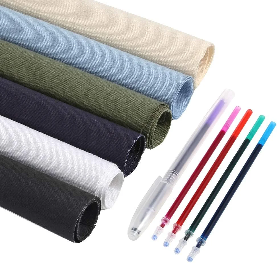 کیت 6 تکه پارچه گلدوزی Caydo، شامل 6 رنگ پارچه گلدوزی و 5 رنگ خودکار محلول در آب برای پروژه های گلدوزی و تزئینات روکش مبلمان، 30 در 30 سانتی متر