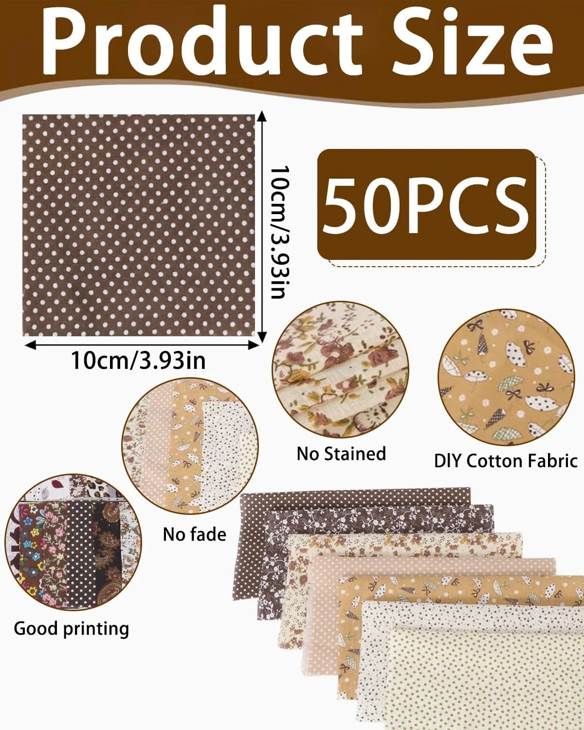 بسته پارچه تکه دوزی TPZORJX شامل 50 تکه پارچه 10 سانتی متر در 10 سانتی متر با طرح گلدار، سیستم رنگی، پارچه های تکه دوزی رنگارنگ، ست پارچه نخی چاپی، پارچه های چاپی برای لوازم جانبی خانه عروسکی، لباس DIY