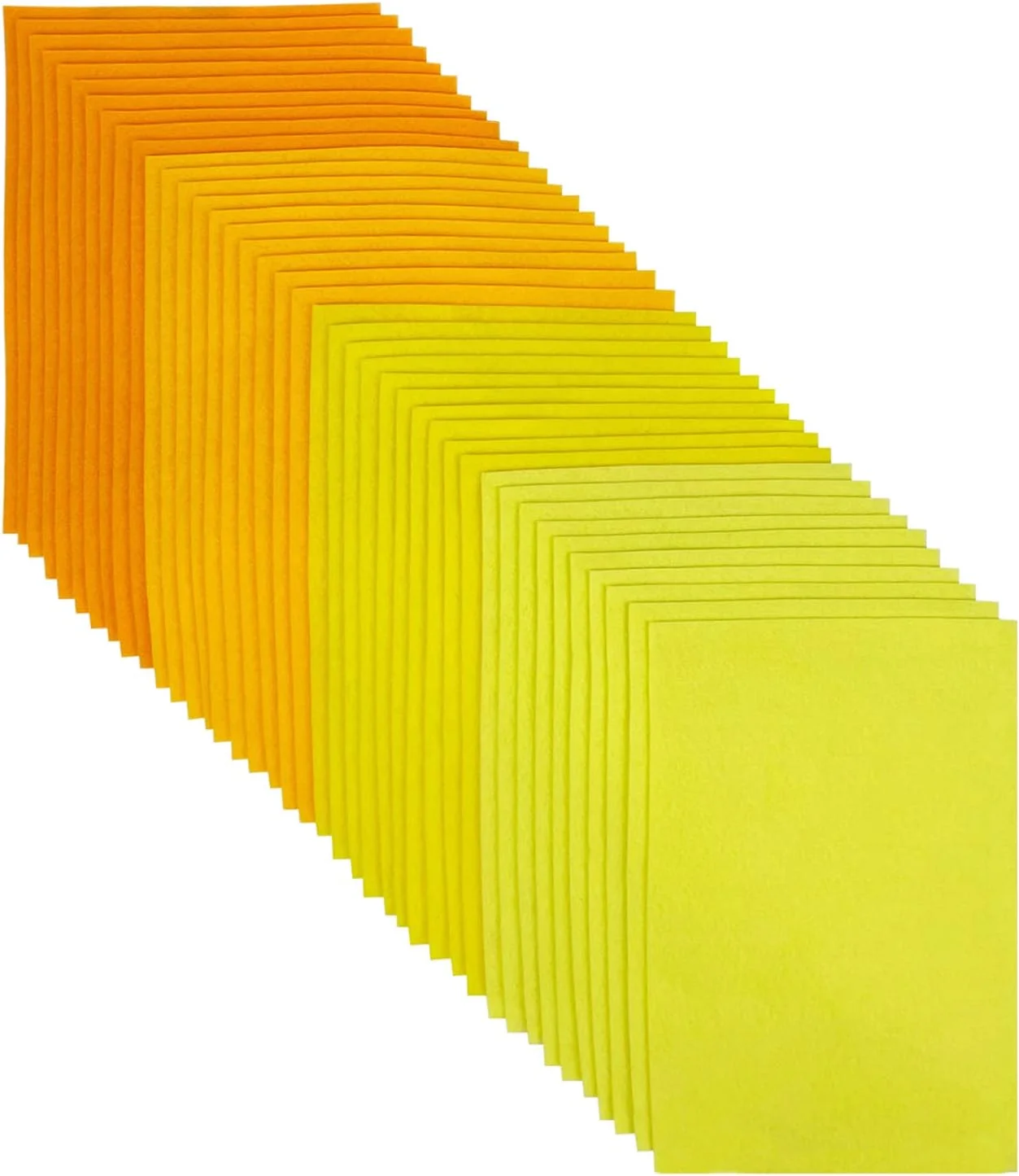 برگه های نمدی نرم Jtnohx، پارچه نمدی صنایع دستی متنوع 20×30 سانتی متر، نمد مربعی ضخیم 1.4 میلی متر برای صنایع دستی، 4 رنگ 40 تکه نمد رنگی برای پروژه های DIY (سری زرد)