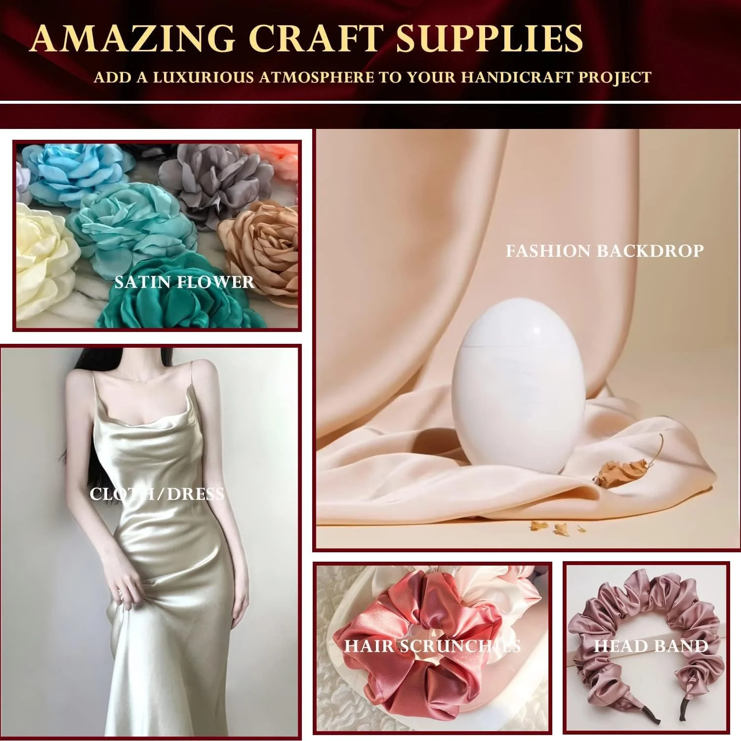 پارچه ساتن عروس طرح Charmeuse، عرض 152 سانتی متر، متری، مناسب برای عروسی، پوشاک، صنایع دستی، دکور، و لباس (مشکی، 5 یارد) پارچه ساتن عروس طرح Charmeuse، عرض 152 سانتی متر، متری، مناسب برای عروسی، پوشاک، صنایع دستی، دکور، و لباس (مشکی، 5 یارد)