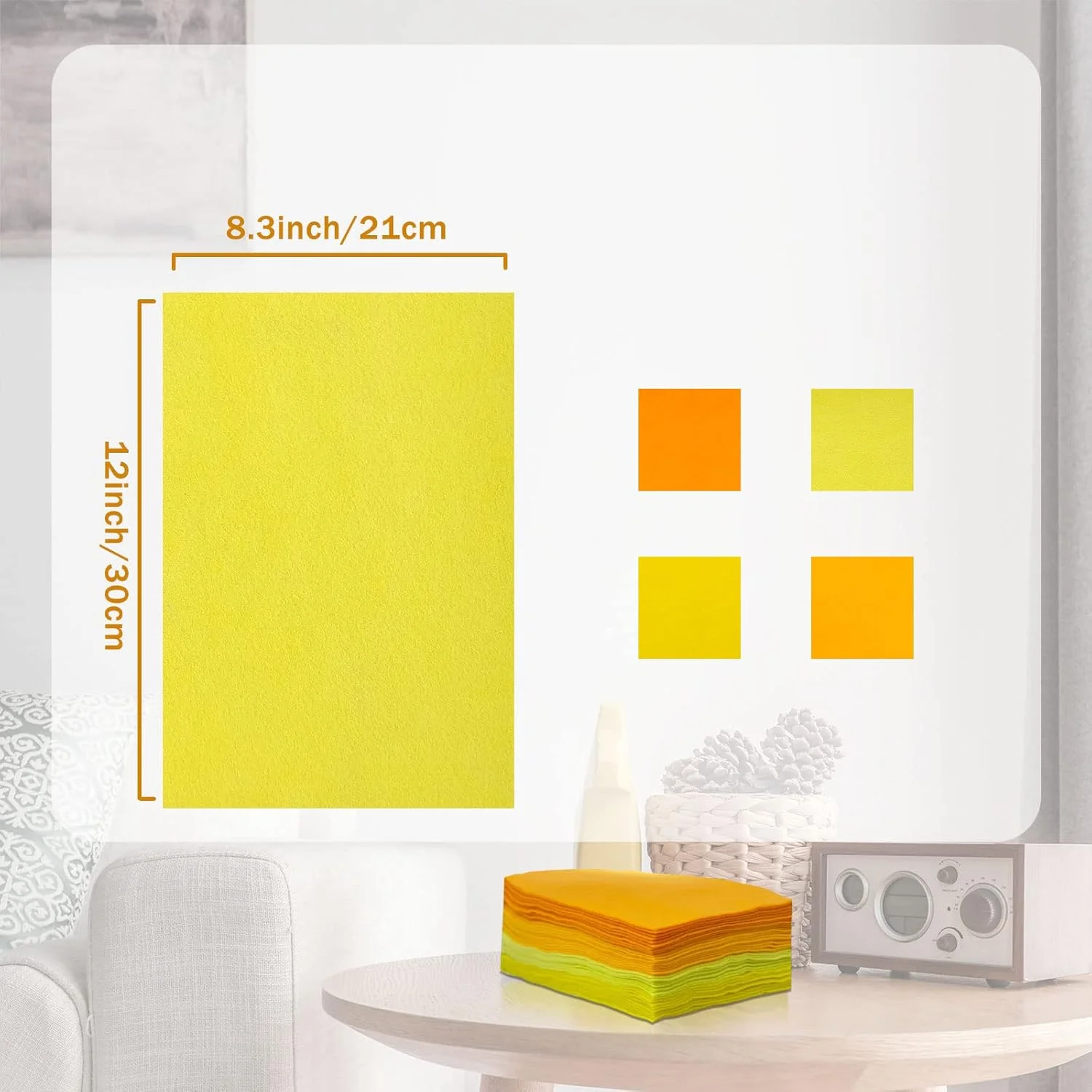 برگه های نمدی نرم Jtnohx، پارچه نمدی صنایع دستی متنوع 20×30 سانتی متر، نمد مربعی ضخیم 1.4 میلی متر برای صنایع دستی، 4 رنگ 40 تکه نمد رنگی برای پروژه های DIY (سری زرد) برگه های نمدی نرم Jtnohx، پارچه نمدی صنایع دستی متنوع 20×30 سانتی متر، نمد مربعی ضخیم 1.4 میلی متر برای صنایع دستی، 4 رنگ 40 تکه نمد رنگی برای پروژه های DIY (سری زرد)