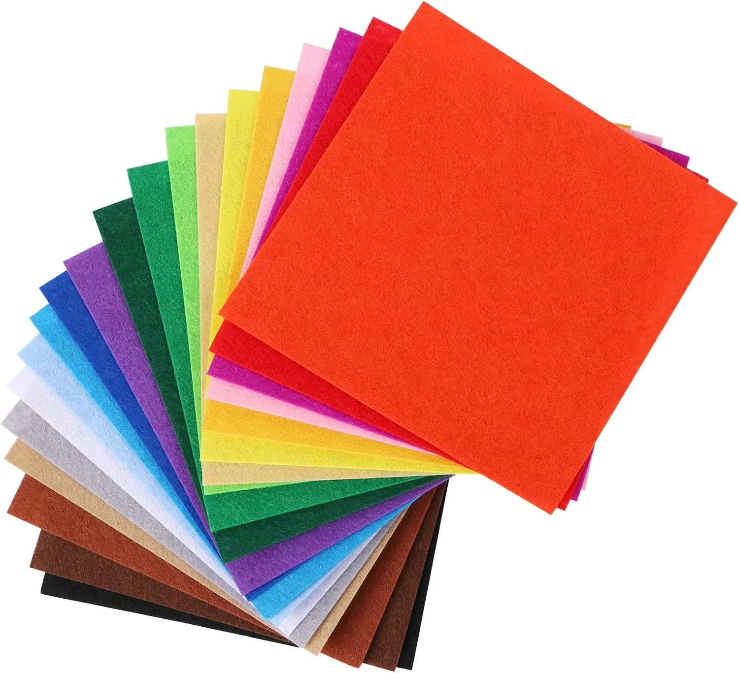 برگه پارچه نمدی، 20 عدد، 30x30 سانتی متر، رنگ های متنوع، پارچه نمدی مربعی غیر بافته شده برای تکه دوزی، خیاطی، کارهای دستی، پروژه های DIY، 20 رنگ