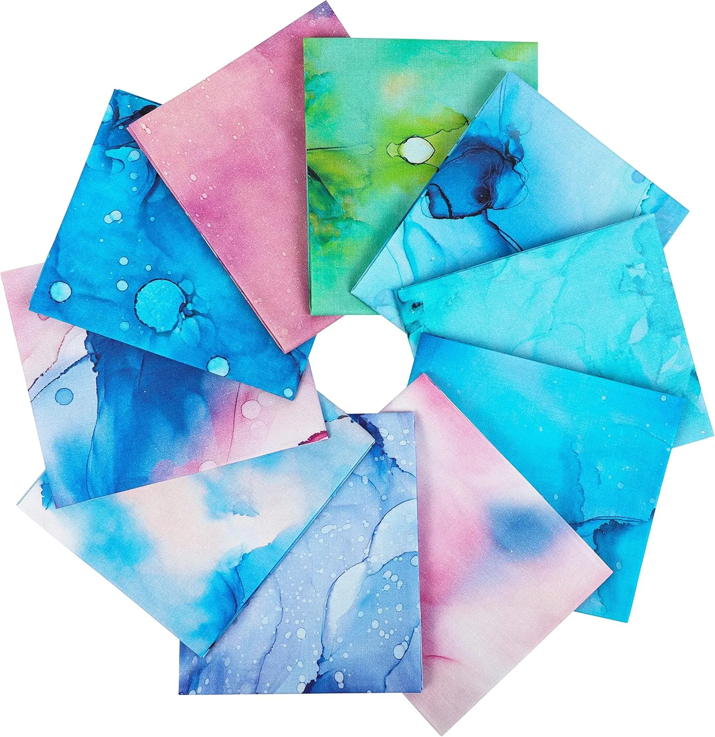 کرافتیدو - 25 گزینه - بسته پارچه های نخی 100% مناسب تکه دوزی، 10 تکه پارچه ای 45x53 سانتی متر - وزن متوسط 147 گرم - مناسب برای تکه دوزی، پروژه های خیاطی، چهل تکه دوزی، صنایع دستی DIY - جوهرهای رنگین کمانی