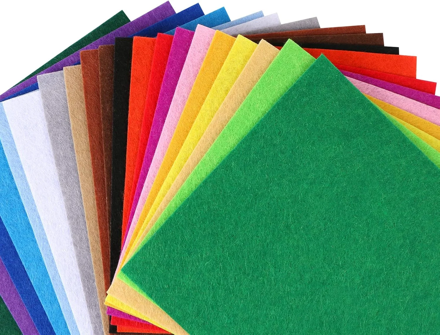 برگه پارچه نمدی، 20 عدد، 30x30 سانتی متر، رنگ های متنوع، پارچه نمدی مربعی غیر بافته شده برای تکه دوزی، خیاطی، کارهای دستی، پروژه های DIY، 20 رنگ