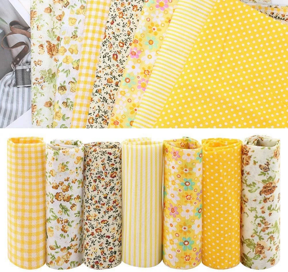 پارچه نخی قابل حمل 7 تکه، مناسب برای مدرسه، خیاطی، کاردستی و منزل (25 * 25 سانتی متر)