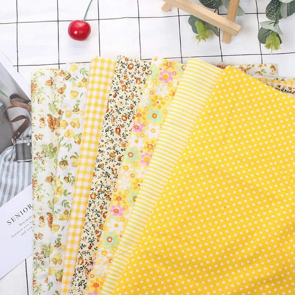 پارچه نخی قابل حمل 7 تکه، مناسب برای مدرسه، خیاطی، کاردستی و منزل (25 * 25 سانتی متر)
