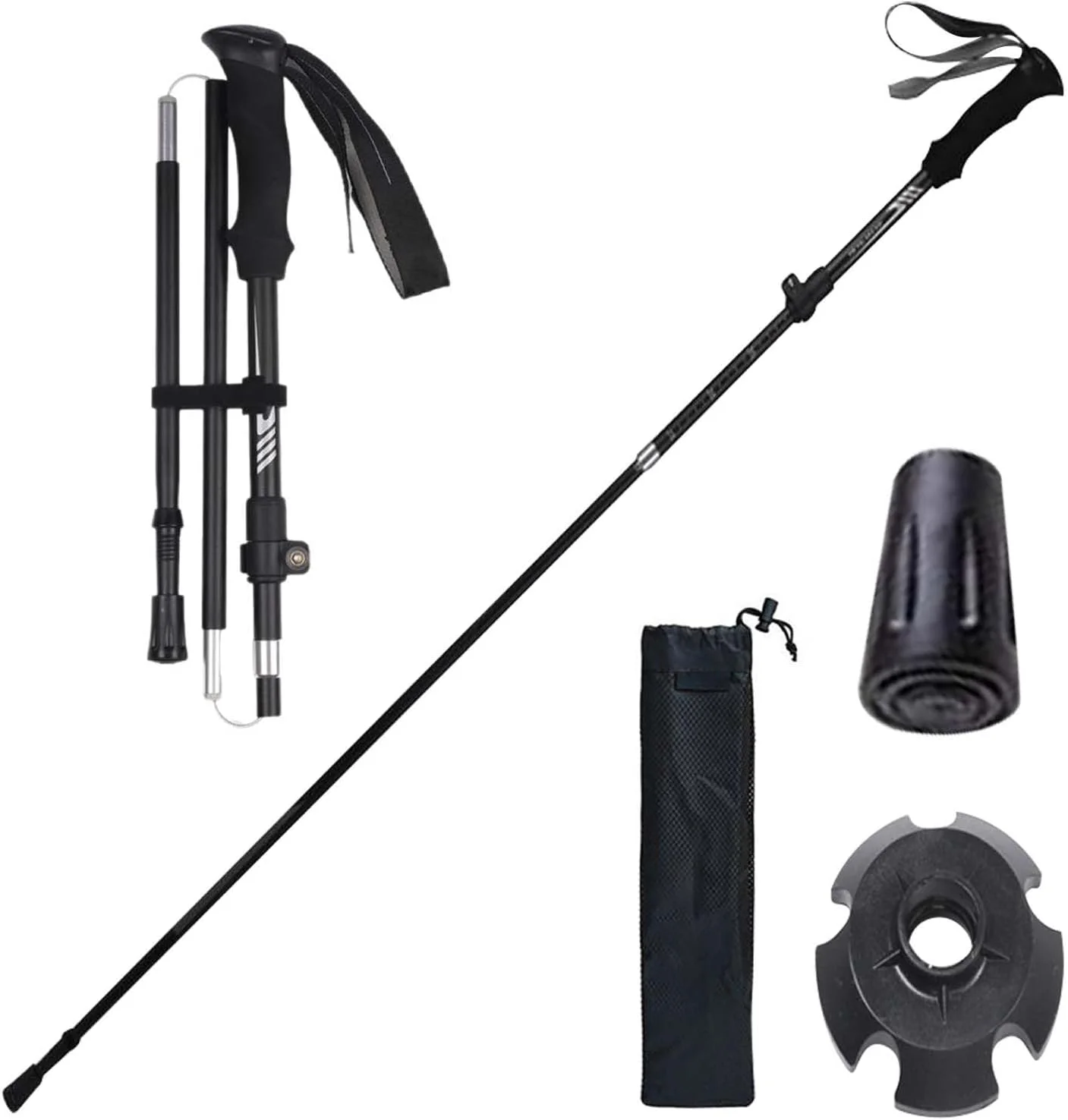 عصاهای پیاده روی برای کوهنوردی - عصاهای کوهنوردی - باتوم های ضد لغزش برای کوله گردی، پیاده روی، اسکی، کمپینگ، مسافرت، فضای باز، بقا، کوهنوردی، زنان، مردان