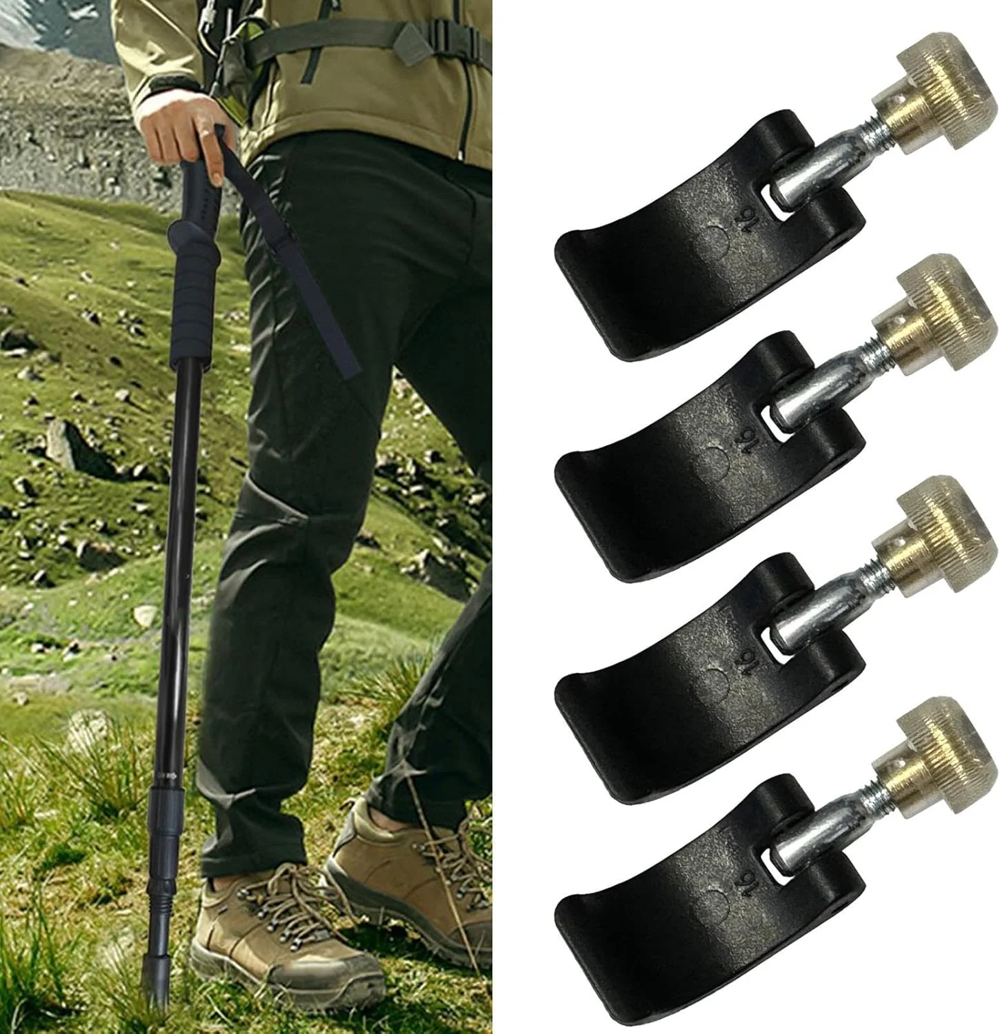 جایگزین قفل عصای کوهنوردی - دسته قفل عصای پیاده روی - بست گیره محکم کننده چوب کوهنوردی برای کوهنوردی، پیاده روی، کوله گردی در فضای باز جایگزین قفل عصای کوهنوردی - دسته قفل عصای پیاده روی - بست گیره محکم کننده چوب کوهنوردی برای کوهنوردی، پیاده روی، کوله گردی در فضای باز