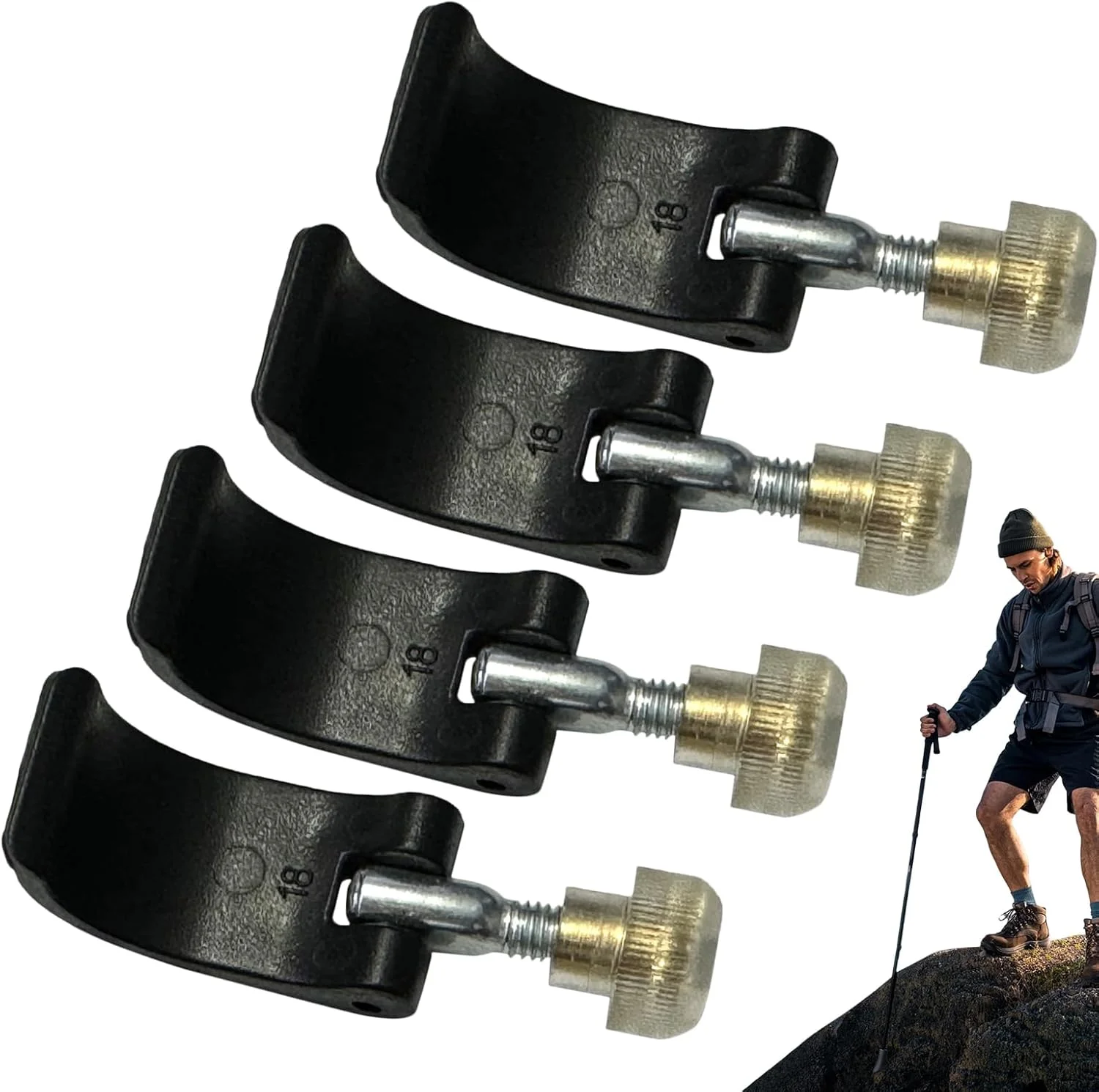 Trekking Pole Parts, Lock Replacement For Trekking Pole, Climbing Stick Supplies Fastener Clamp For Camping Backpacking Hiking Mountaineering