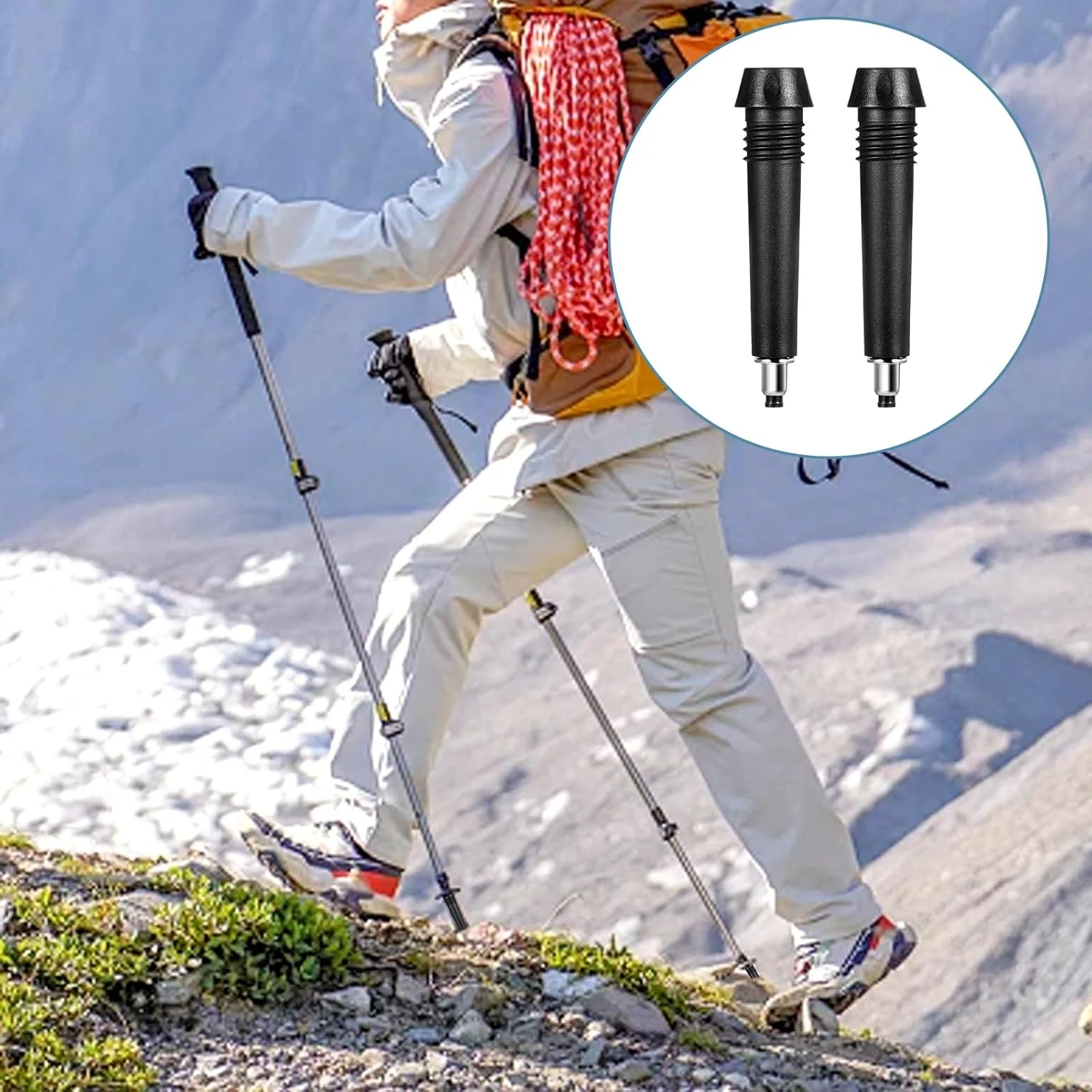5 Pack Trekking Pole Tips Replacement Walking Sticks Tip Protectors Carbide Poles Tip Universal Hiking Stick Tips for Outdoor Climbing Snow Mud 5 Pack Trekking Pole Tips Replacement Walking Sticks Tip Protectors Carbide Poles Tip Universal Hiking Stick Tips for Outdoor Climbing Snow Mud