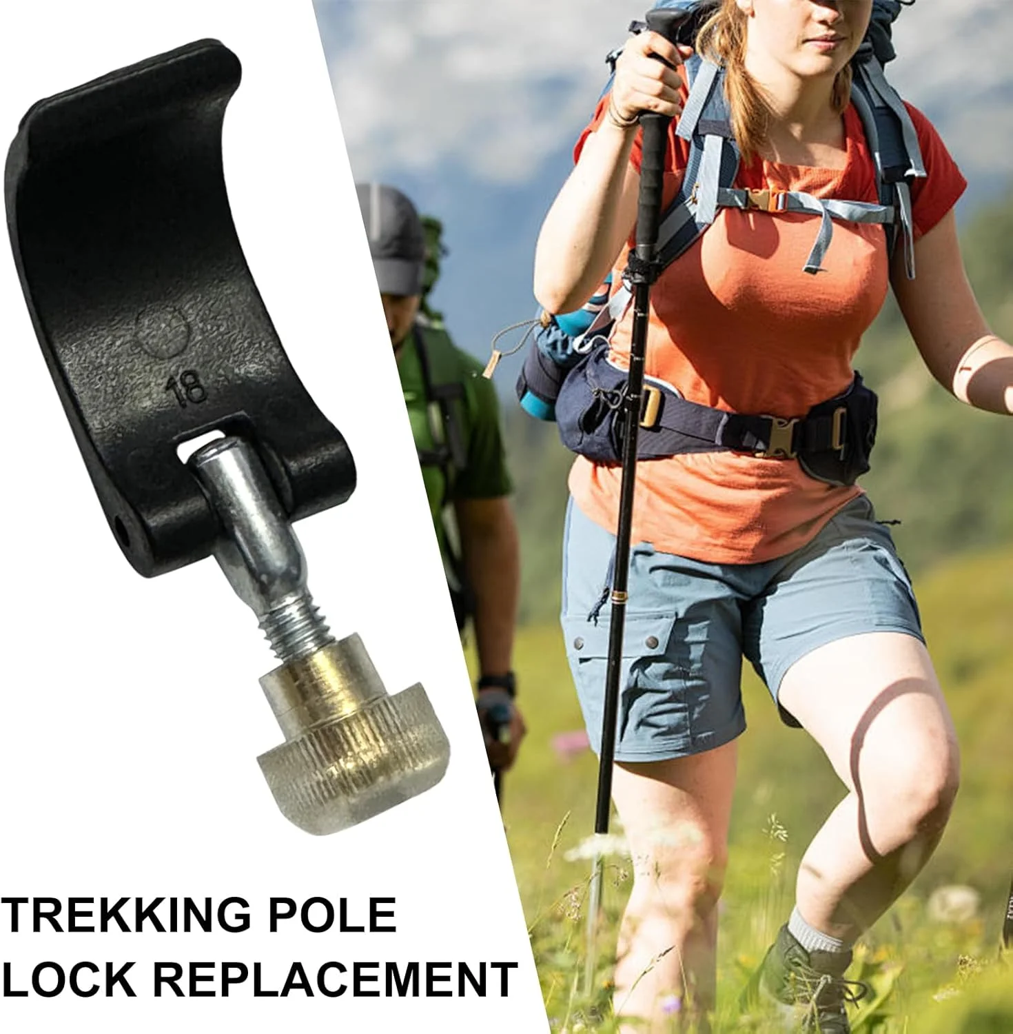 Trekking Pole Parts, Lock Replacement For Trekking Pole, Climbing Stick Supplies Fastener Clamp For Camping Backpacking Hiking Mountaineering Trekking Pole Parts, Lock Replacement For Trekking Pole, Climbing Stick Supplies Fastener Clamp For Camping Backpacking Hiking Mountaineering