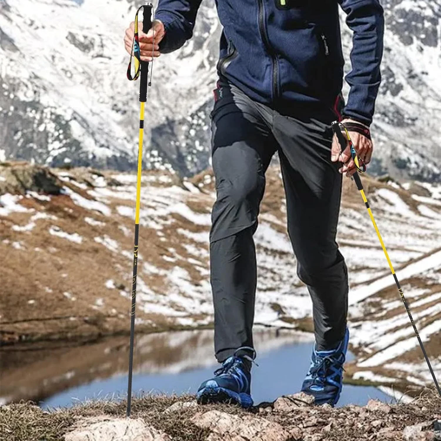 Trekking Poles for Hiking - Mountaineering Sticks,Quick Lock System Lightweight Portable Retractable Pole for Men Women Outdoor Running Climbing Trekking Hiking Trekking Poles for Hiking - Mountaineering Sticks,Quick Lock System Lightweight Portable Retractable Pole for Men Women Outdoor Running Climbing Trekking Hiking