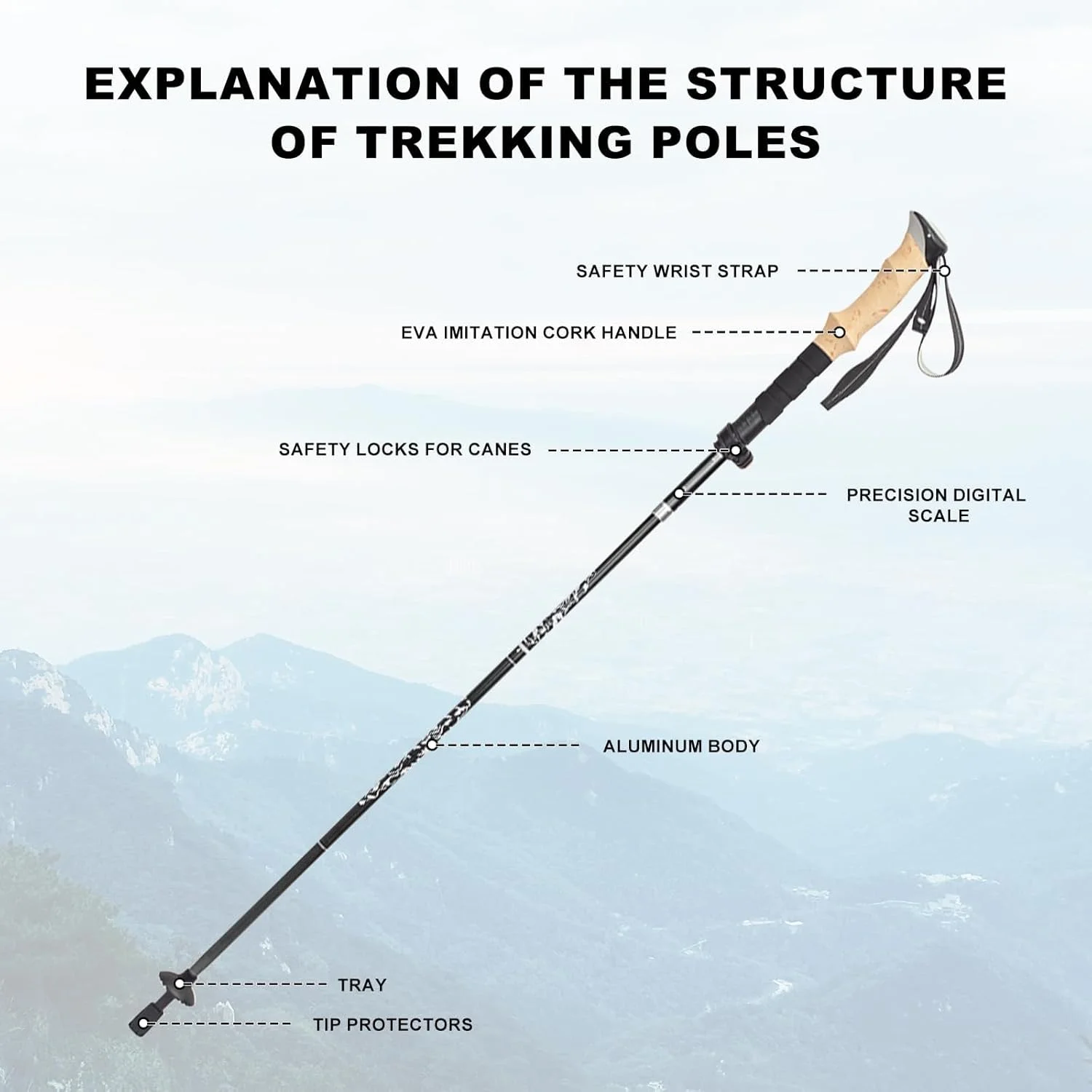 باتوم کوهنوردی برای پیاده روی و عصای کوهنوردی، تاشو و سبک وزن، دسته های چوب پنبه ای واقعی و فوم EVA راحت، لوازم ضروری کوهنوردی برای مردان، زنان و سالمندان، ست 2 عددی، مشکی باتوم کوهنوردی برای پیاده روی و عصای کوهنوردی، تاشو و سبک وزن، دسته های چوب پنبه ای واقعی و فوم EVA راحت، لوازم ضروری کوهنوردی برای مردان، زنان و سالمندان، ست 2 عددی، مشکی