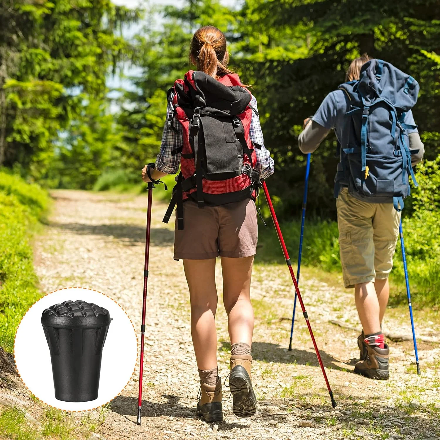 محافظ نوک باتوم کوهنوردی، 4 عدد درپوش جایگزین باتوم پیاده روی، عصا اسکی، محافظ نوک، لوازم جانبی برای باتوم های کوهنوردی فضای باز