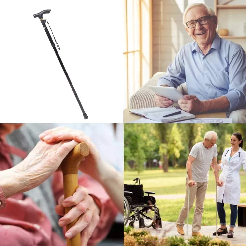عصای پیاده روی BULSM، عصای دستی سبک وزن، قابل تنظیم، ضد لغزش و با ارتفاع قابل تغییر، عصای پیاده روی و کوهنوردی با چراغ LED عصای پیاده روی BULSM، عصای دستی سبک وزن، قابل تنظیم، ضد لغزش و با ارتفاع قابل تغییر، عصای پیاده روی و کوهنوردی با چراغ LED