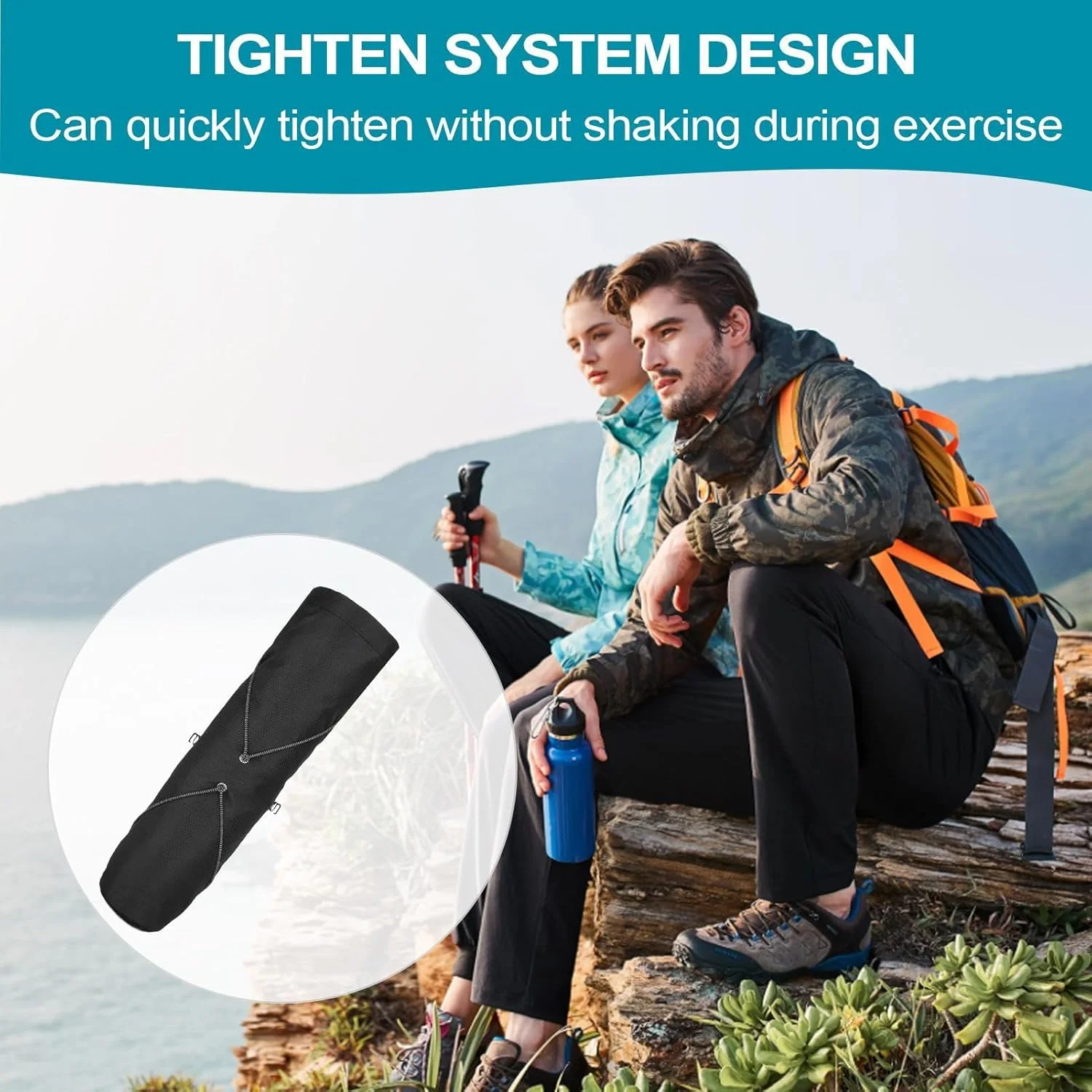 کیف باتوم کوهنوردی - کیف سبک وزن برای نگهداری چوب کوهنوردی - لوازم جانبی تاشو برای کوهنوردان، مسافرت، کوله گردی، کمپینگ و دوندگان