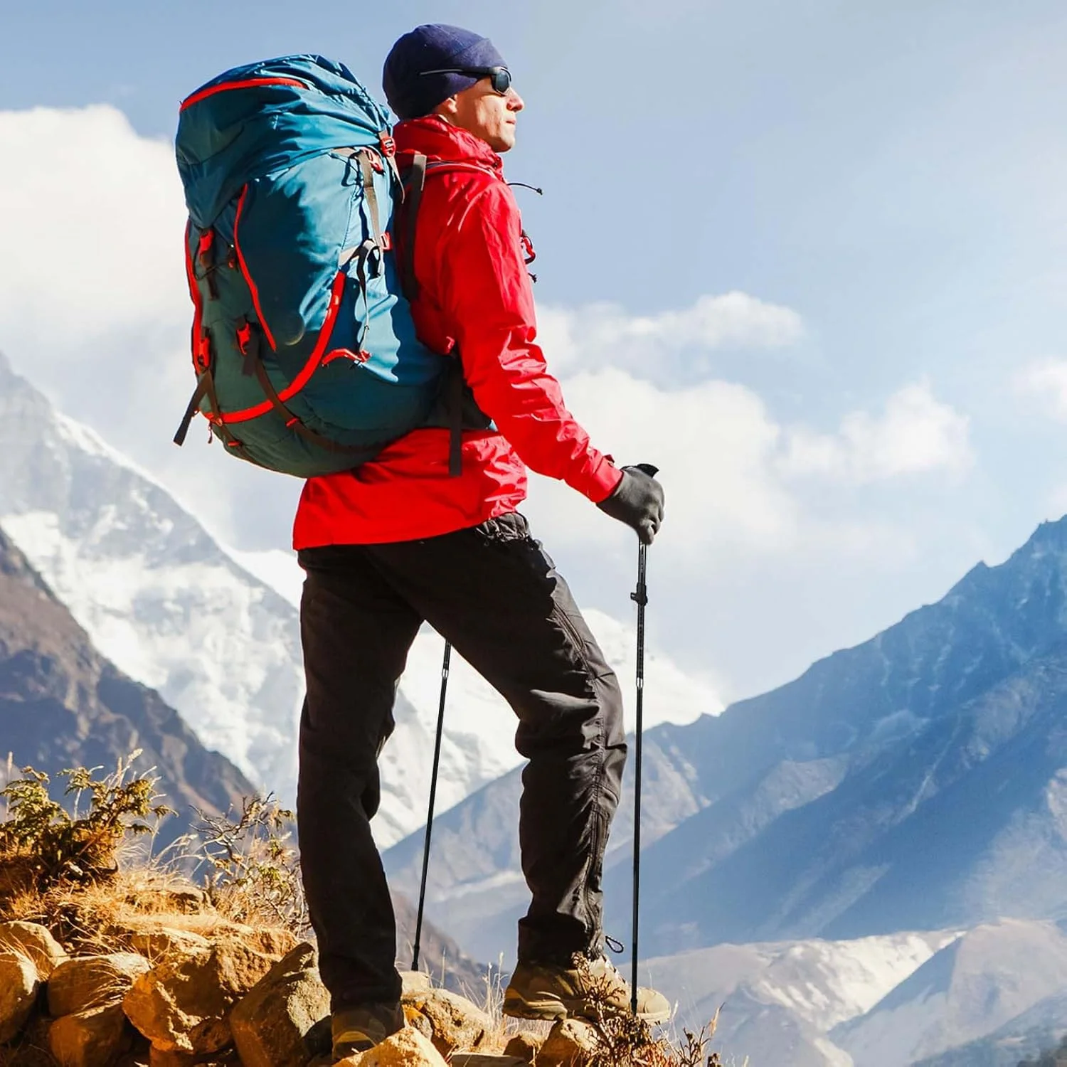 باتوم کوهنوردی | عصای پیاده روی سبک وزن - باتوم های ضد لغزش برای کوله گردی، پیاده روی، اسکی، کمپینگ، مسافرت، فضای باز، بقا، کوهنوردی، زنان، مردان