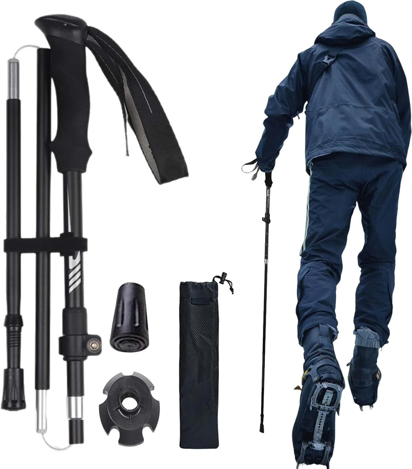 باتوم کوهنوردی | عصای پیاده روی برای اسکی، باتوم های ضد لغزش برای کوله گردی، پیاده روی، اسکی، کمپینگ، مسافرت، فضای باز، بقا، کوهنوردی، زنان، مردان
