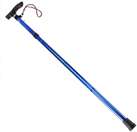 عصای کوهنوردی تاشو، سبک و قابل تنظیم آلیاژی با دسته راحت، مناسب برای مسافرت، پیاده روی، کوهنوردی، کوله گردی و پیاده روی - آبی