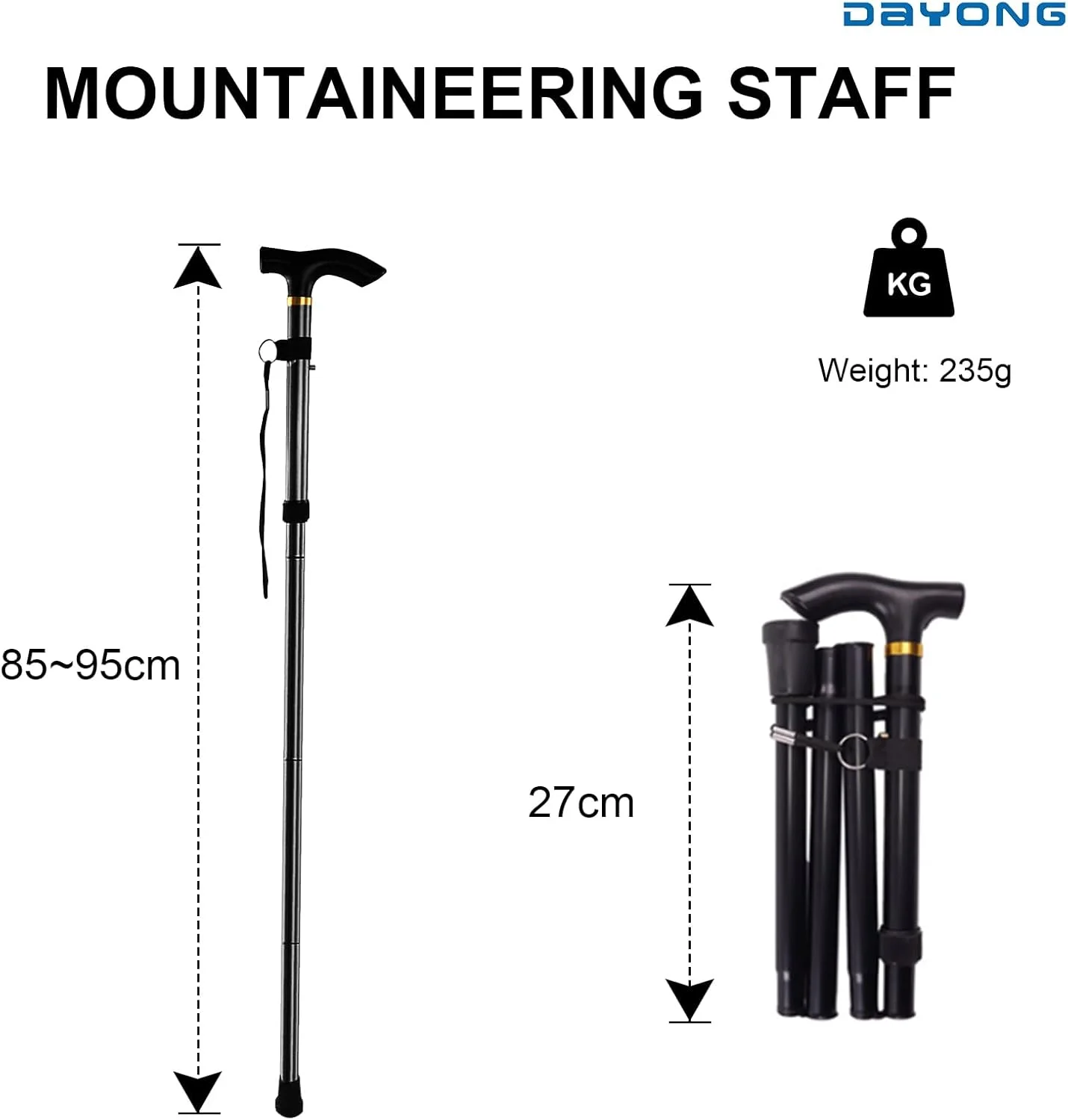 عصای کوهنوردی تاشو DAYONG، عصای پیاده روی آلیاژ آلومینیوم قابل تنظیم، چوب پیاده روی سبک وزن برای کمپینگ، پیاده روی و کوهنوردی. عصای کوهنوردی تاشو DAYONG، عصای پیاده روی آلیاژ آلومینیوم قابل تنظیم، چوب پیاده روی سبک وزن برای کمپینگ، پیاده روی و کوهنوردی.