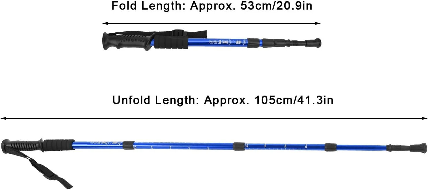 باتوم کوهنوردی، طراحی بند مچی، جذب عرق، آلیاژ آلومینیوم، دسته پلاستیکی، مواد راحت برای کمپینگ در فضای باز، کوهنوردی و پیاده روی