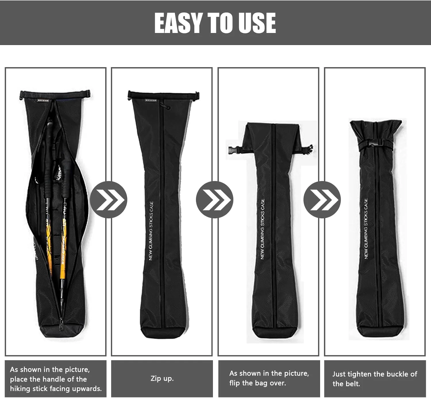 کیف حمل میله کوهنوردی قابل حمل Chris.W با زیپ برای نگهداری عصا و میله های پیاده روی