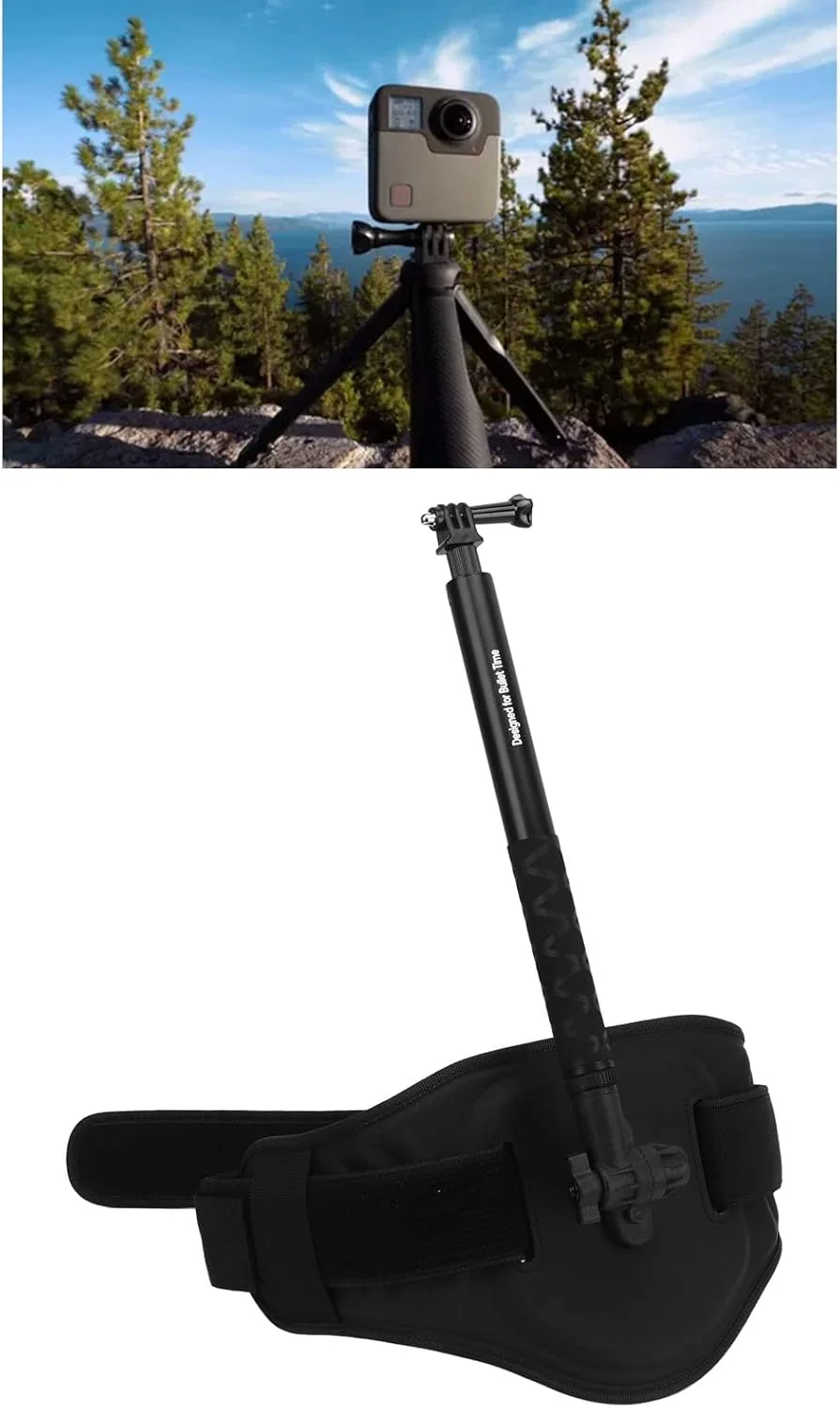 براکت کمربند کمری دوربین برای Hero، نگهدارنده دوربین در فضای باز با میله سلفی، بند کمری پشتی دوربین برای کوهنوردی