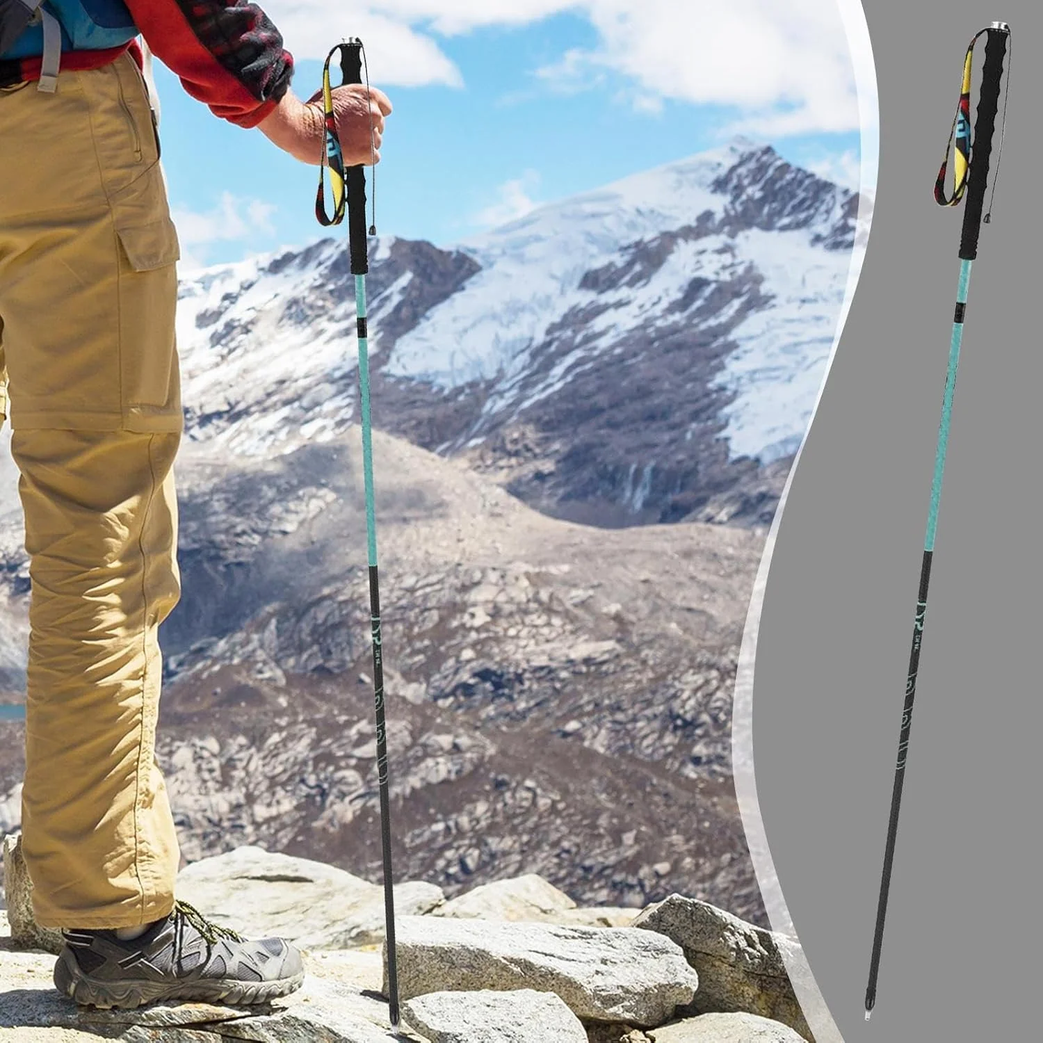 باتوم کوهنوردی | عصای کمپی - سیستم قفل سریع قابل حمل، باتوم جمع شونده برای مردان و زنان، مناسب کوهنوردی، دویدن، کوله گردی، پیاده روی و فعالیت های خارج از منزل باتوم کوهنوردی | عصای کمپی - سیستم قفل سریع قابل حمل، باتوم جمع شونده برای مردان و زنان، مناسب کوهنوردی، دویدن، کوله گردی، پیاده روی و فعالیت های خارج از منزل