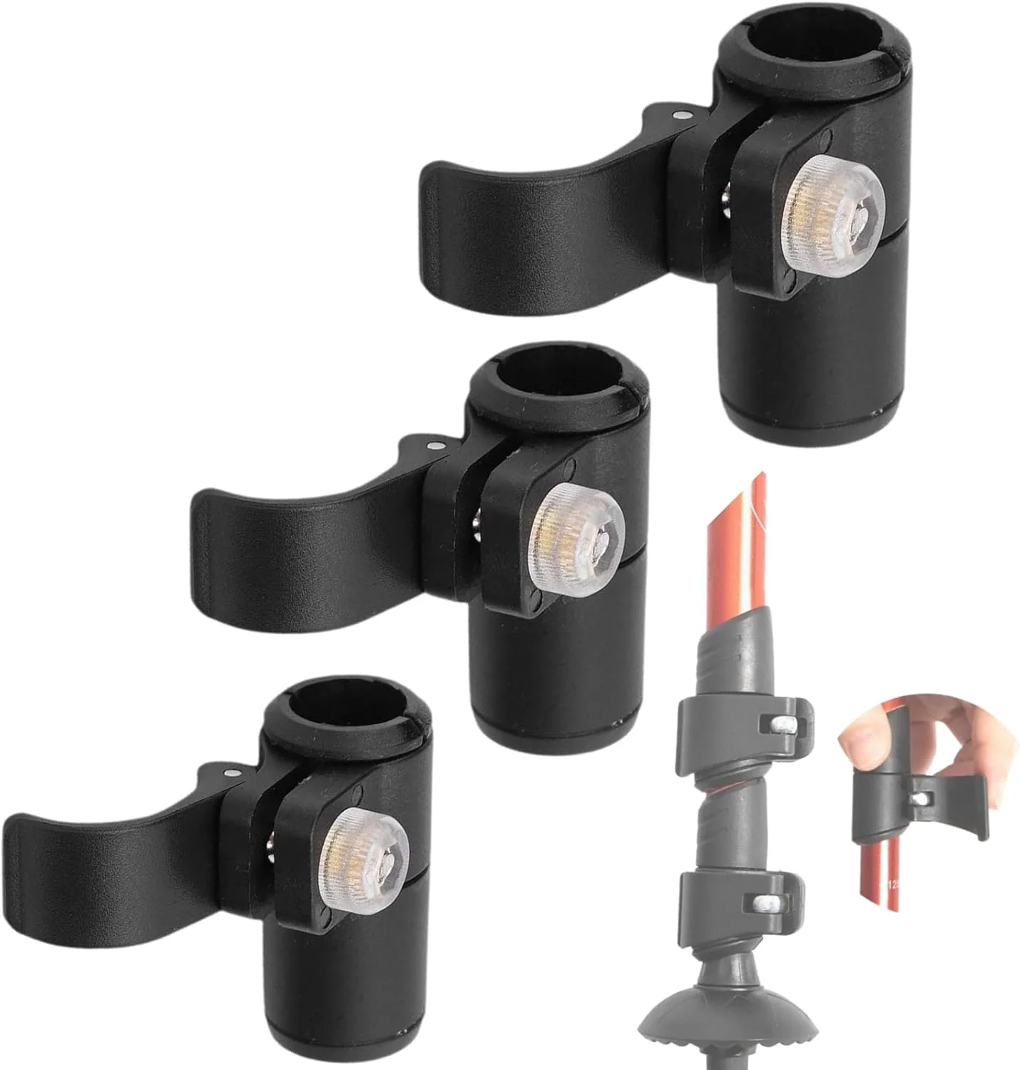3 عدد قفل عصای کوهنوردی، قفل خارجی عصای کوهنوردی، قطعات عصای کوهنوردی 18mm+16mm+14mm قفل های بیرونی ضامن دار سریع رها شونده برای عصاهای کوهنوردی، عصاهای پیاده روی، چوب کوهنوردی، عصاهای کوهنوردی