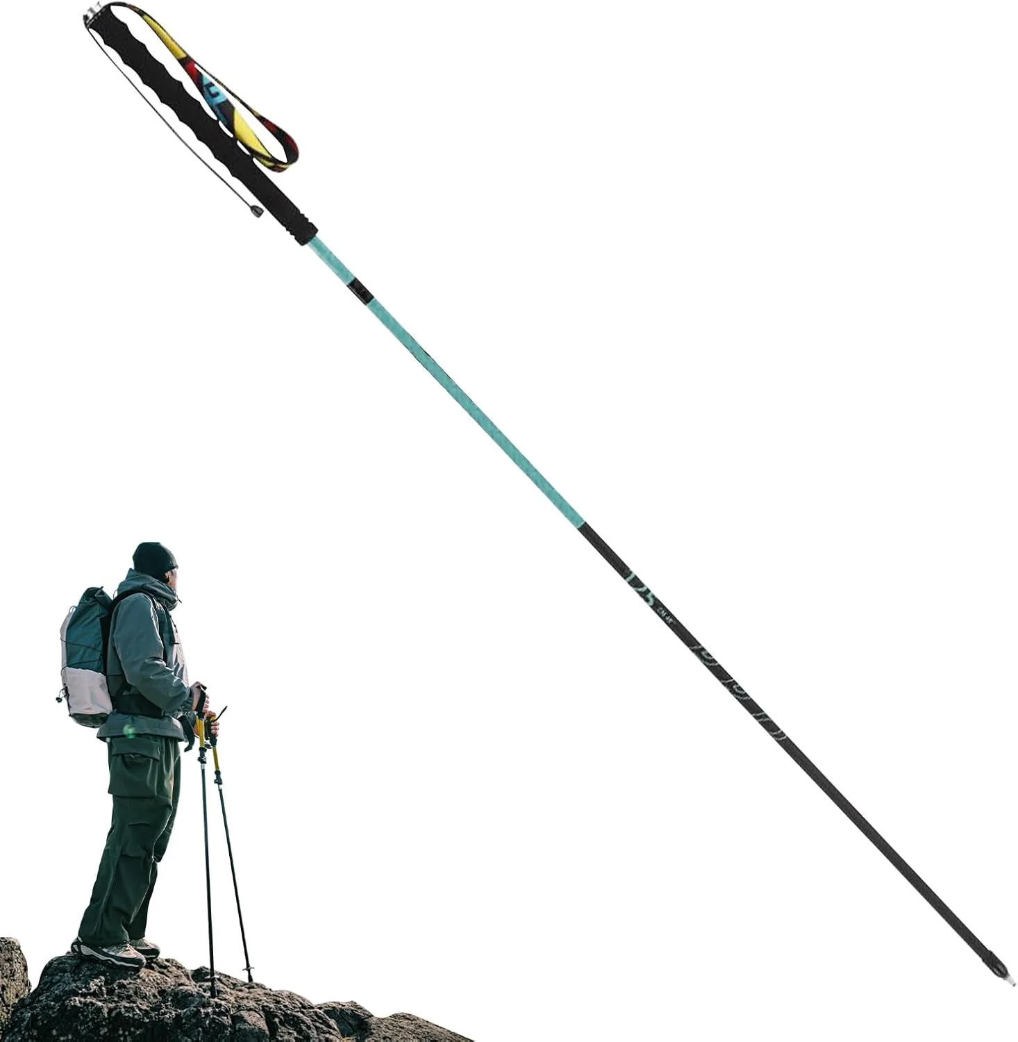 عصای کوهنوردی، عصای کمپینگ - سیستم قفل سریع قابل حمل، میله جمع شونده برای مردان و زنان، مناسب کوهنوردی، دویدن، کوله گردی و فعالیت های فضای باز