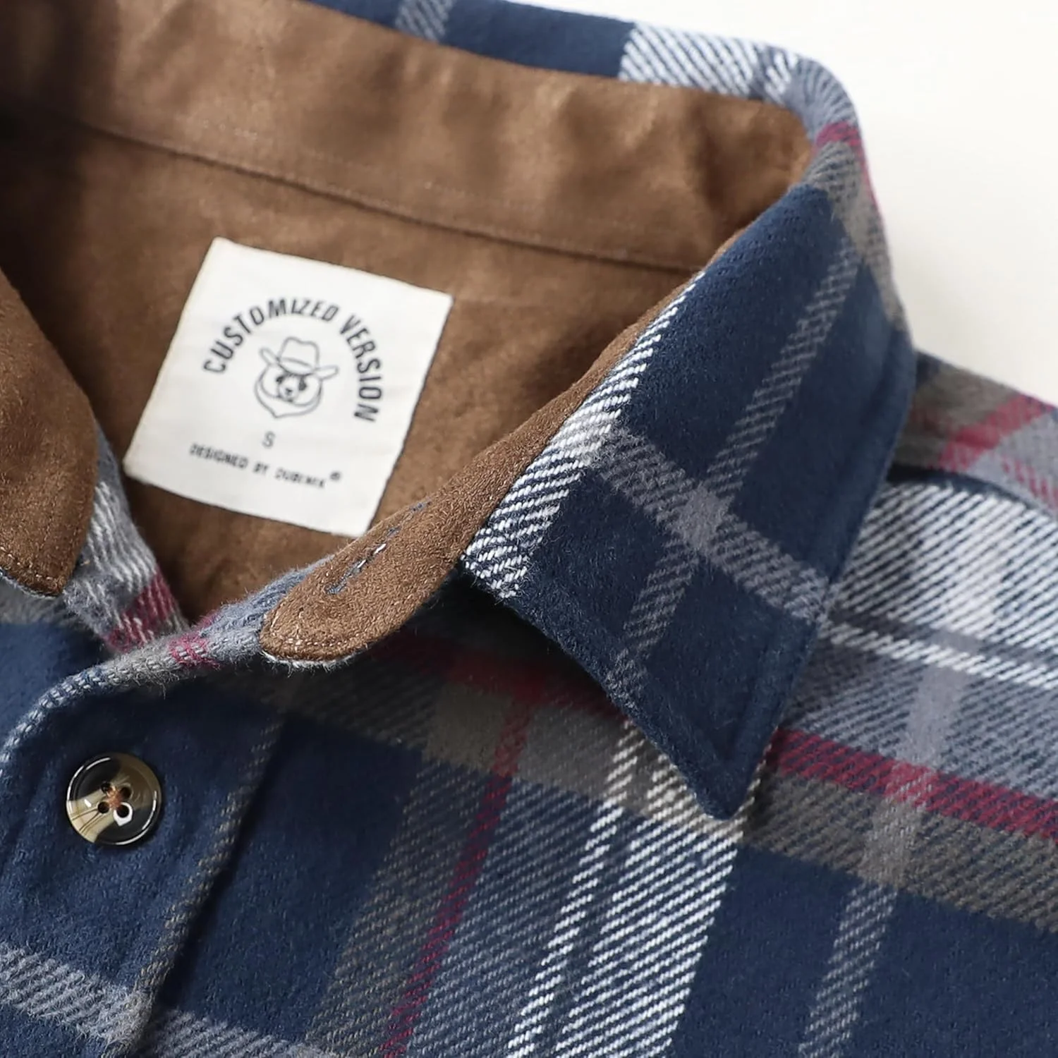 پیراهن مردانه فلانل ضخیم Dubinik® با پارچه 13 اونسی، آستین بلند، طرح چهارخانه، گرم، کتان، دکمه دار و سنگین