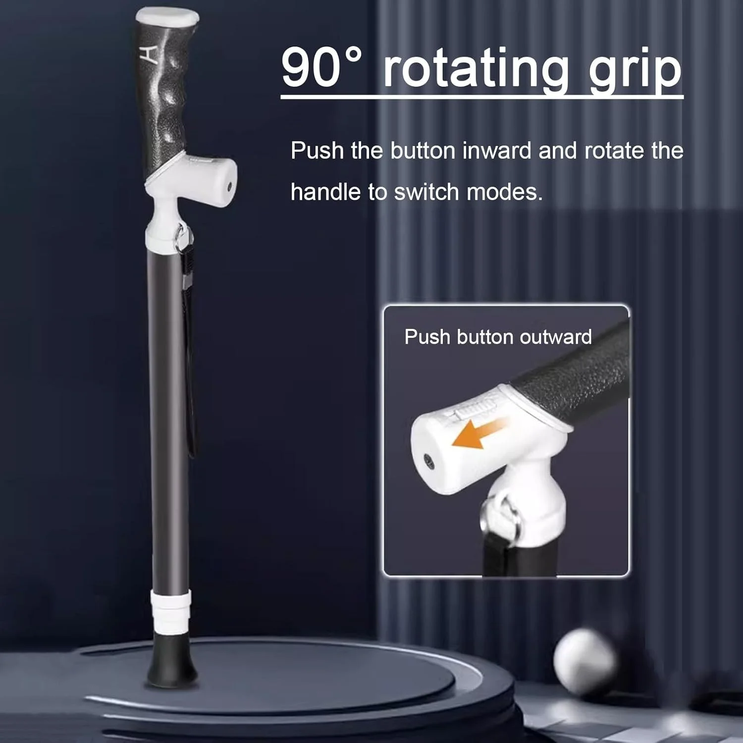 عصاهای کوهنوردی قابل تنظیم چند منظوره با دسته چرخان 90 درجه مناسب برای سالمندان، مسافرت و کوهنوردی عصاهای کوهنوردی قابل تنظیم چند منظوره با دسته چرخان 90 درجه مناسب برای سالمندان، مسافرت و کوهنوردی