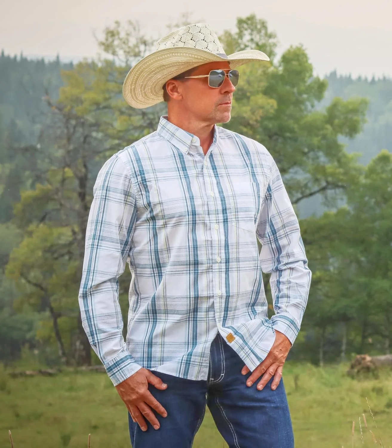 پیراهن های آستین بلند مردانه Dubinik®، پیراهن های مردانه چهارخانه با تن خور معمولی، پنبه ای راحت با جیب