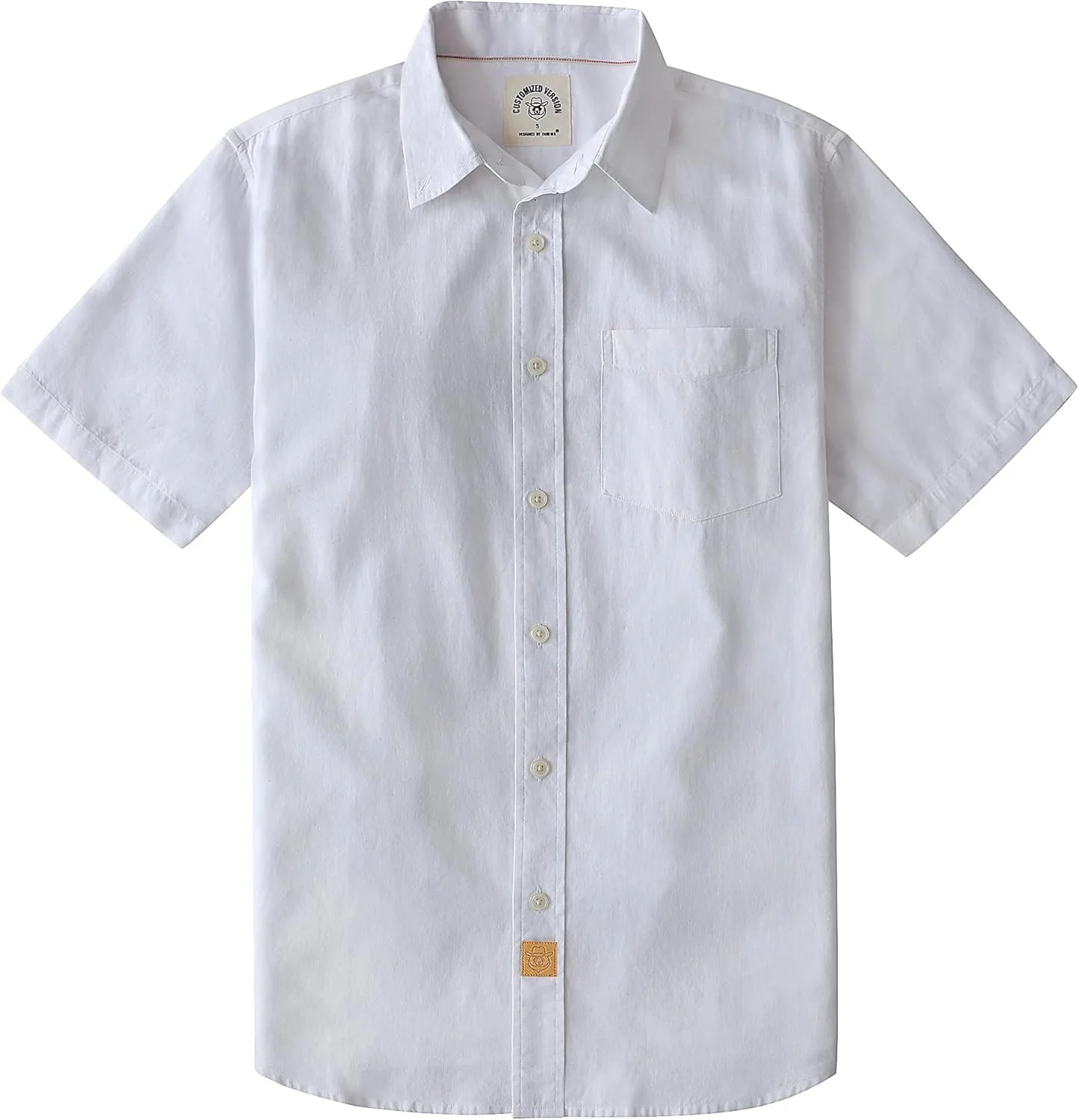 پیراهن های آستین کوتاه مردانه Dubinik® - پیراهن های دکمه دار مردانه، مناسب کار، با آستین کوتاه و کتان، با برش معمولی