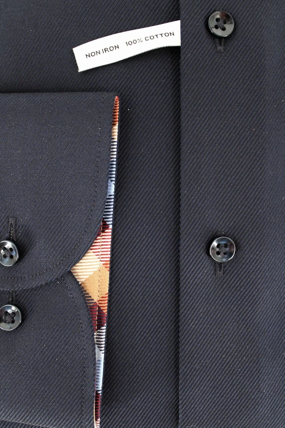 پیراهن آستین بلند مردانه Eterna مدل Slim Fit Twill راه راه آبی/سفید (تک عددی)