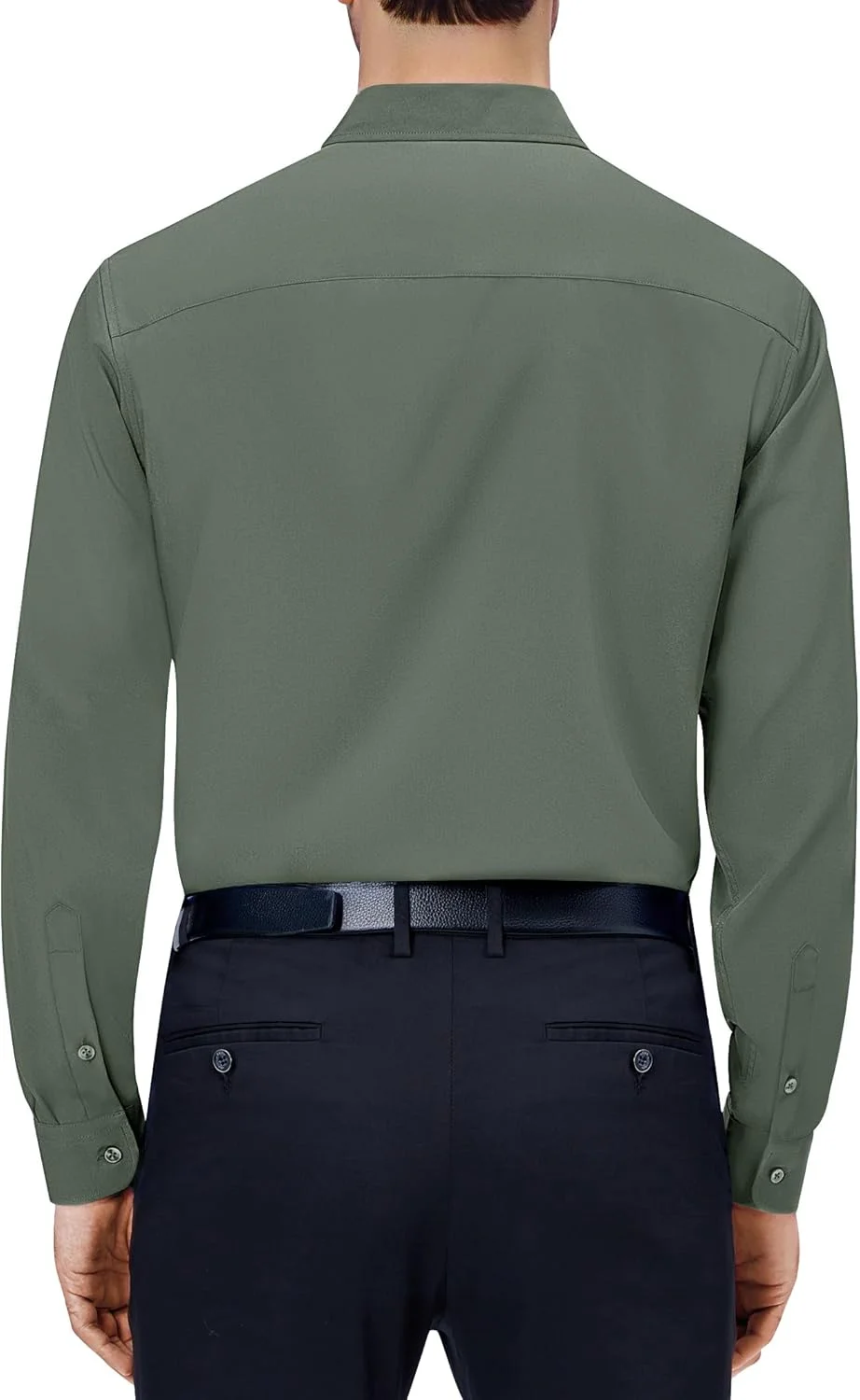 پیراهن مردانه مجلسی آلیمنز اند جنتل، کشی 4 طرفه، آستین بلند، یقه دار، غیر رسمی، مناسب عروسی و قرار ملاقات، دکمه دار، سبز روشن، سایز M