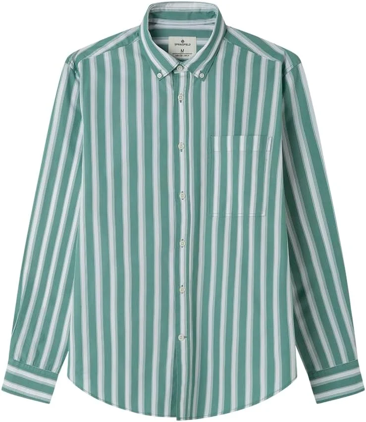 پیراهن آستین بلند مردانه اسپرینگفیلد مدل Popelin Stripes دارای جیب در قسمت جلوی سمت چپ