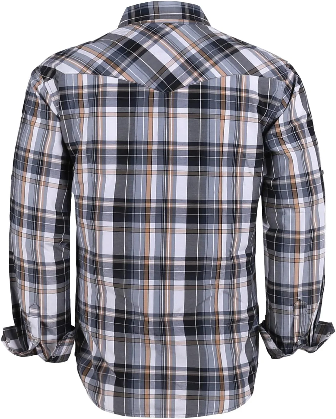 پیراهن مردانه آستین بلند دکمه دار Dctop، رنگ های ساده، طرح چهارخانه، مدل معمولی، پیراهن مردانه غیر رسمی با اتوکشی آسان، مناسب برای کار، زرد خاکستری #2، سایز S